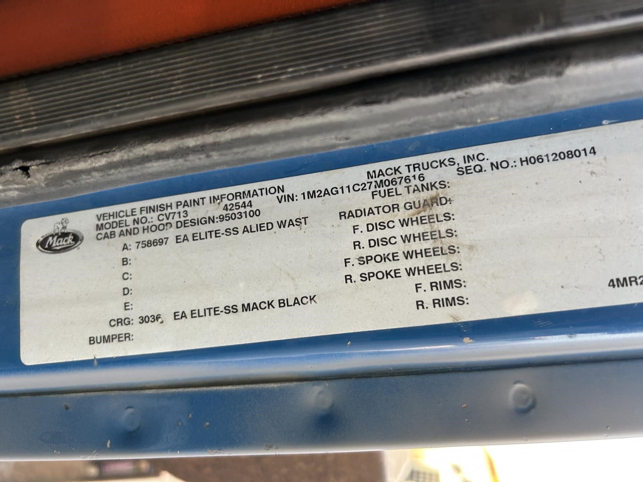 2007 Mack Granite CV713 Dump Trucks/Trailer