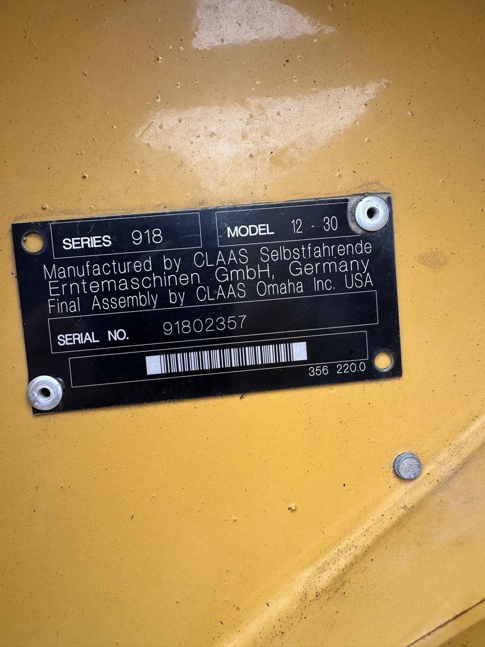 2015 Claas 12-30 Corn Head