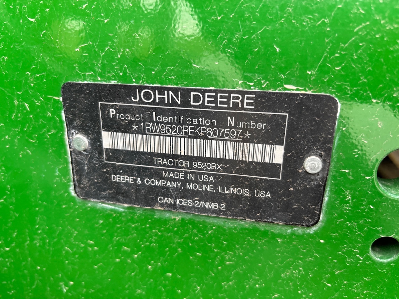2019 John Deere 9520RX Tractor
