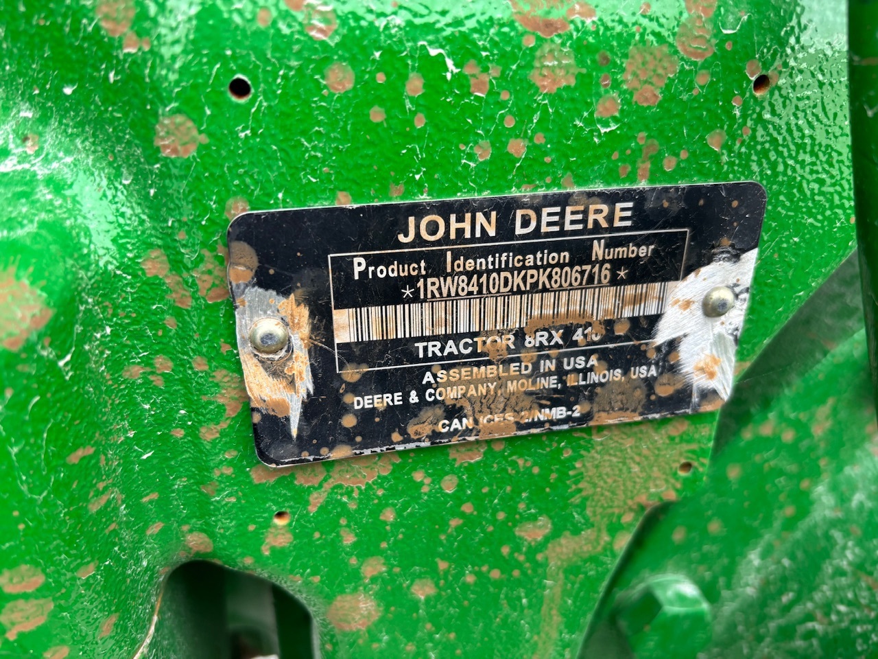 2023 John Deere 8RX 410 Tractor
