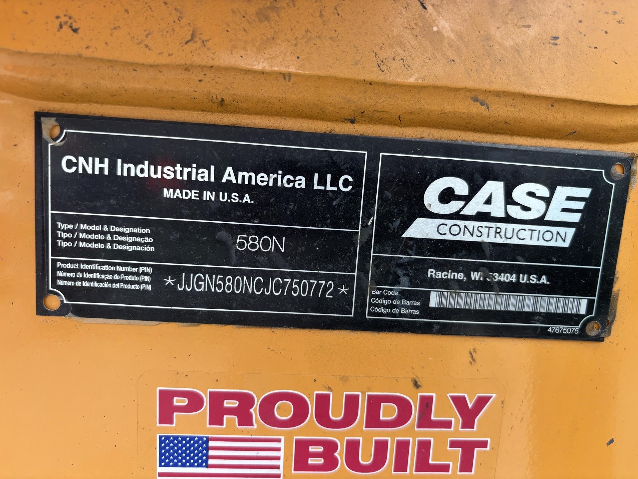 2018 Case 580N Backhoe