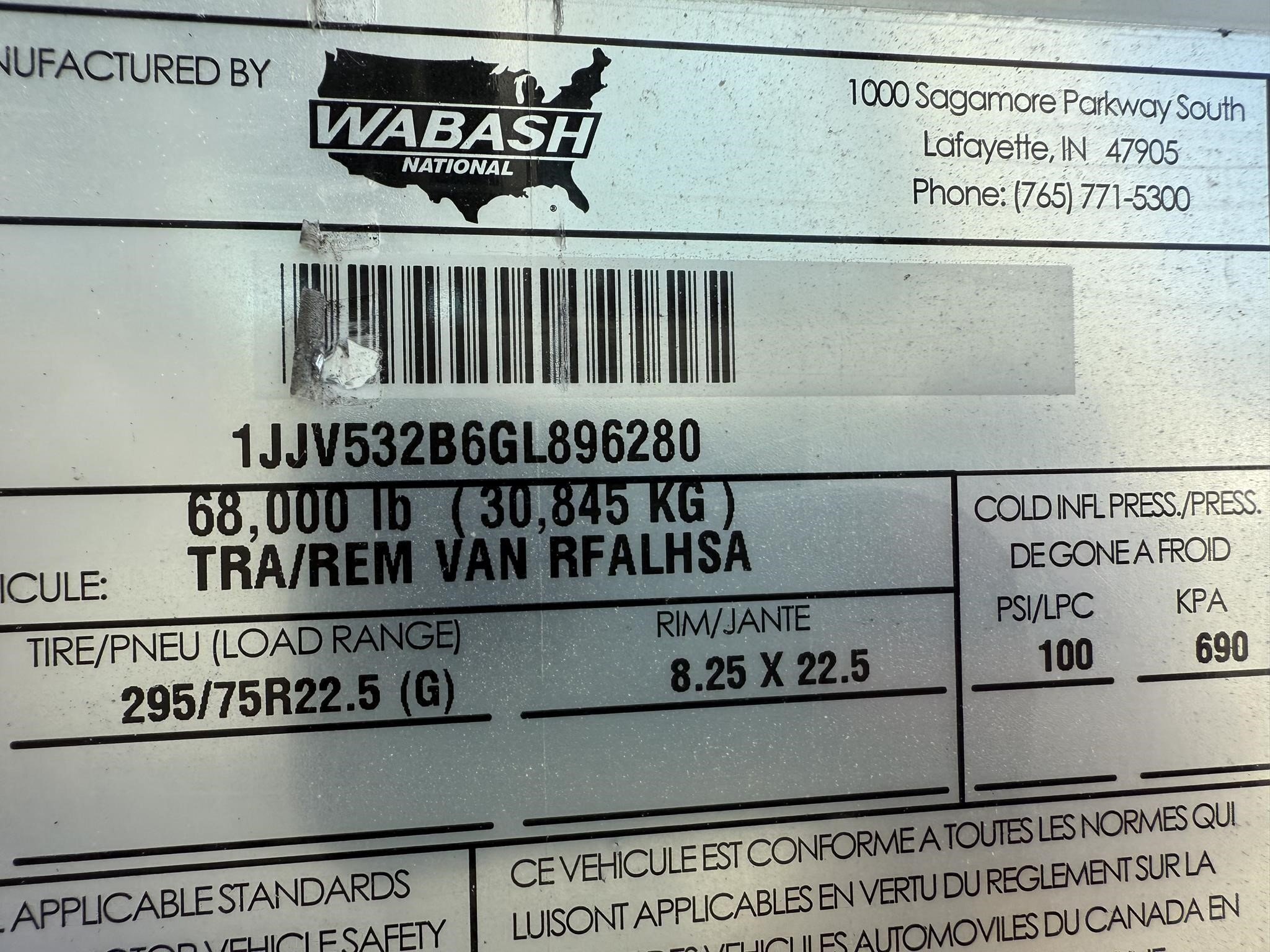 2016 Wabash 53 FT REEFER Box Trucks/Trailer