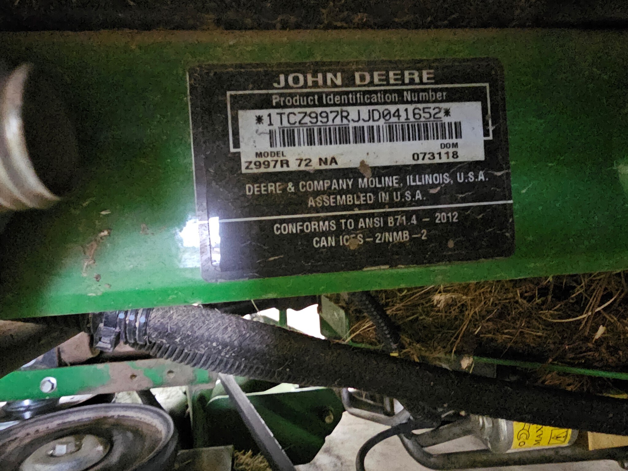 2018 John Deere Z997R Lawn Mower