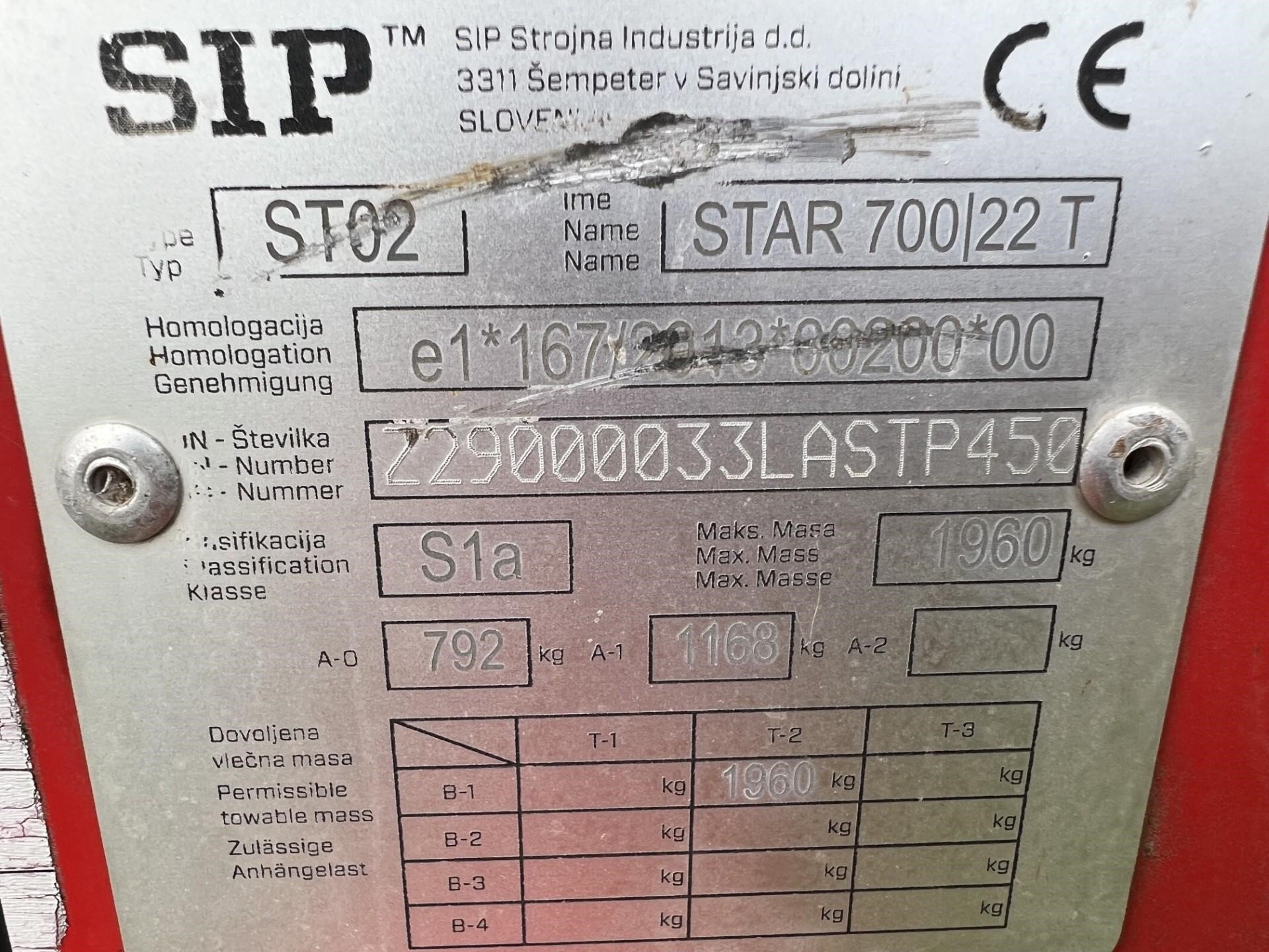 2022 SIP STAR 700/22T Rake