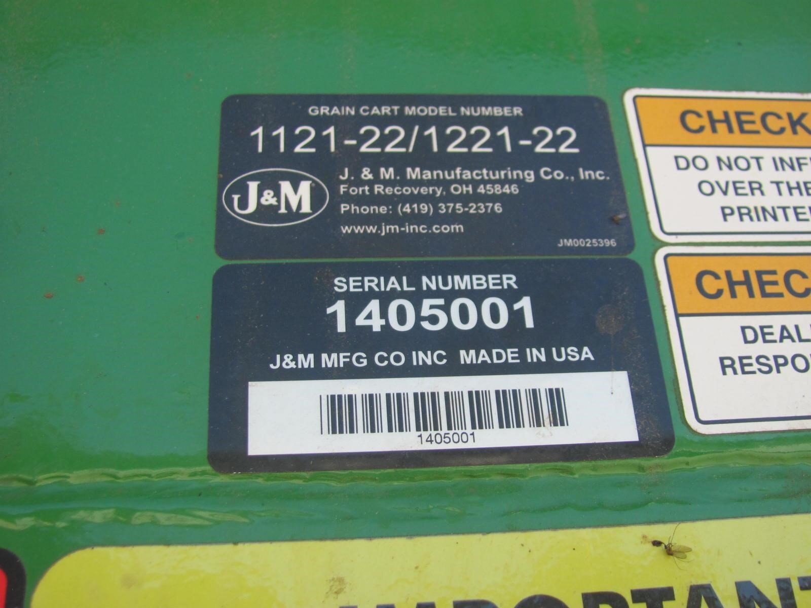2022 J&M 1121 Grain Cart