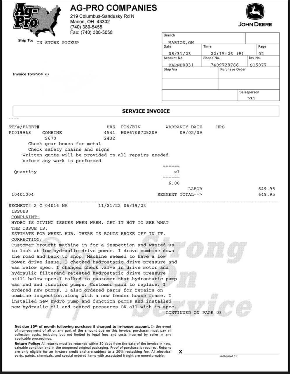 2008 John Deere 9670 STS Combine