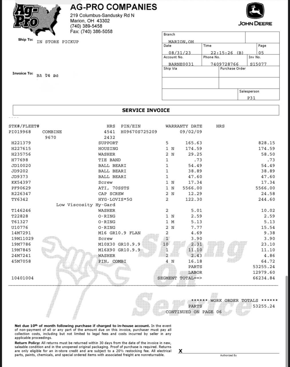 2008 John Deere 9670 STS Combine