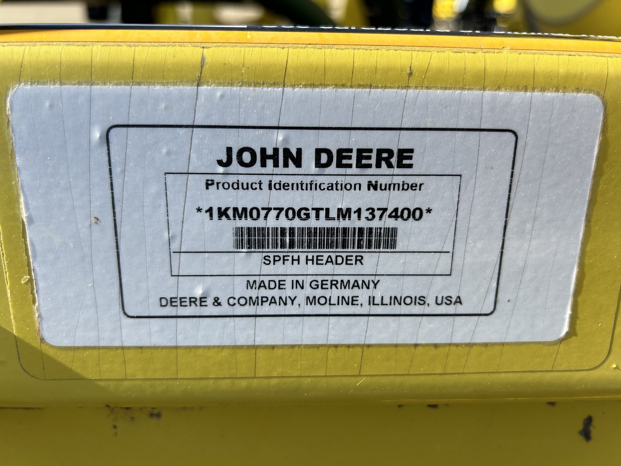 2021 John Deere 770 Forage Harvester Head