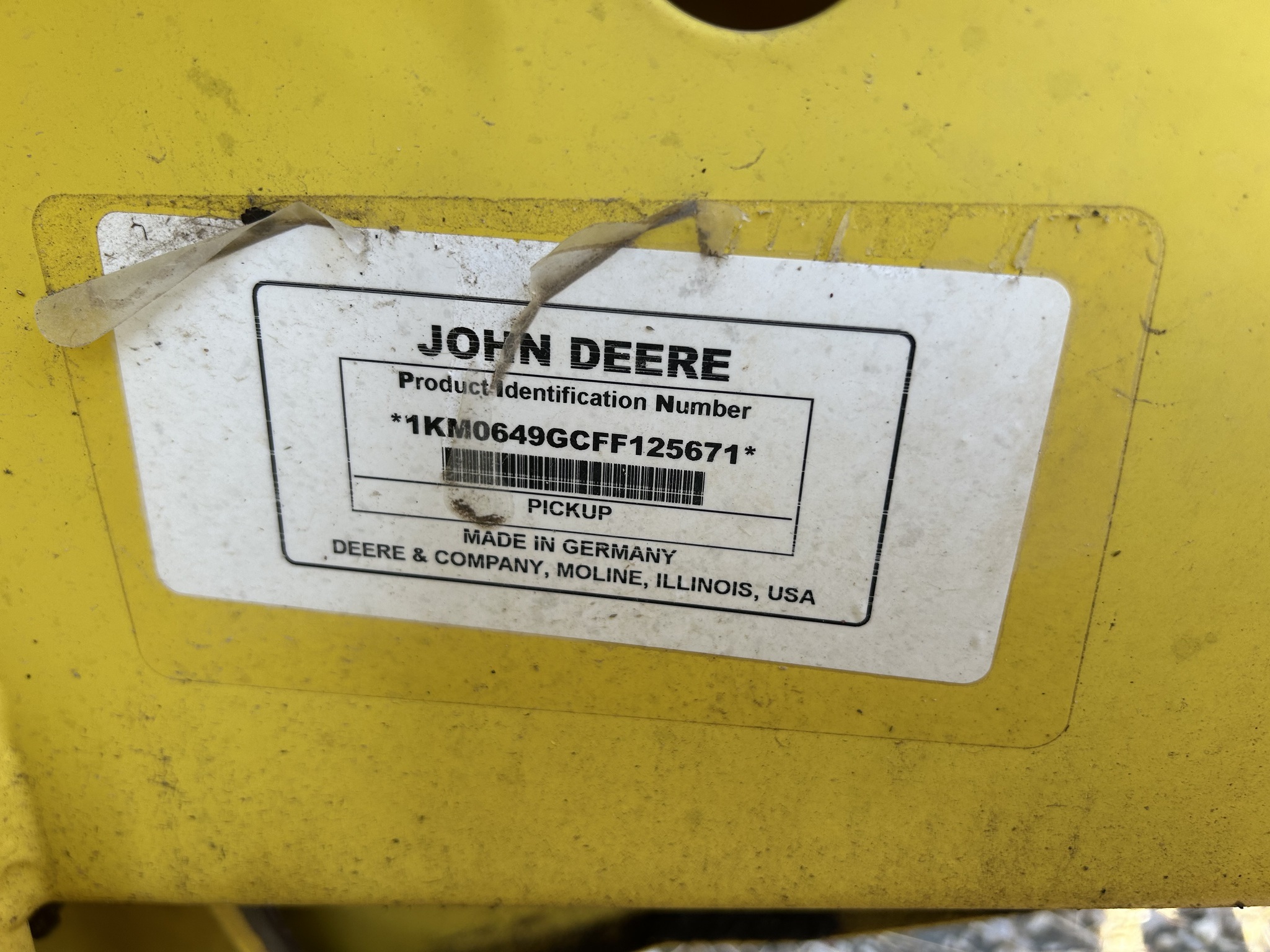 2015 Deere 649C Self-Propelled Forage Harvester