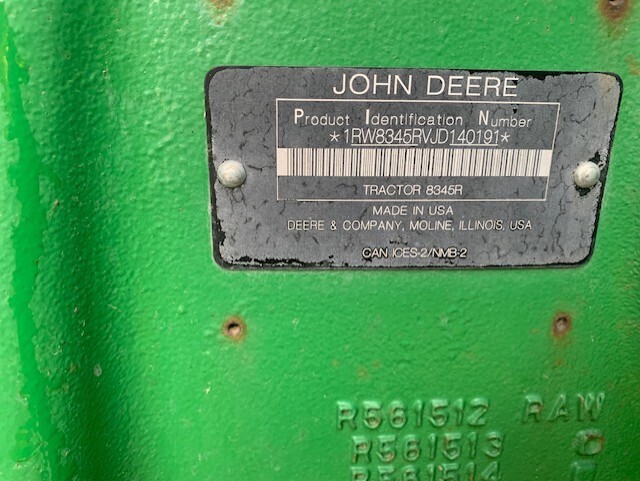 2019 John Deere 8345R Tractor