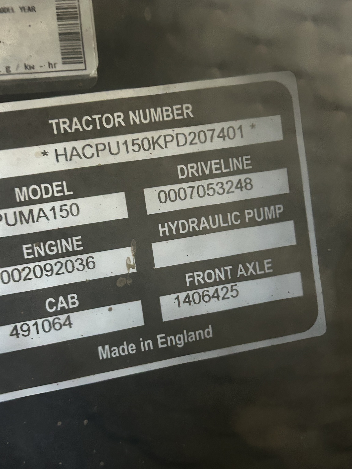 2023 Case IH Puma 150 Tractor