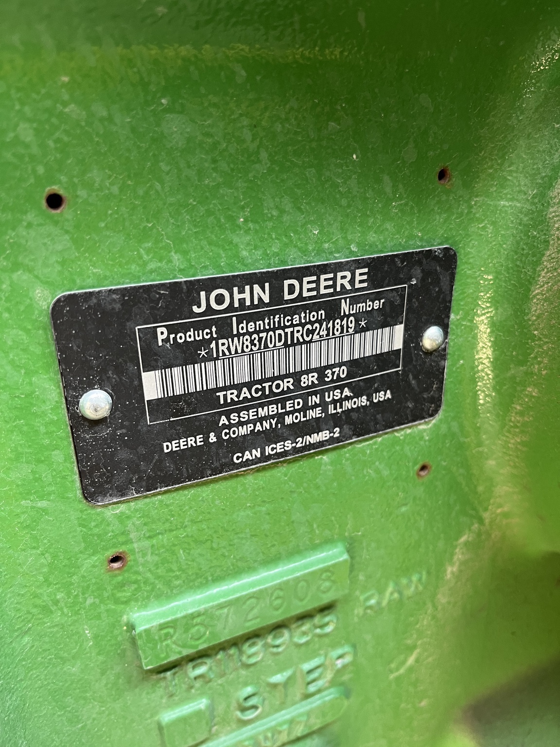 2024 John Deere 8R 370 Tractor