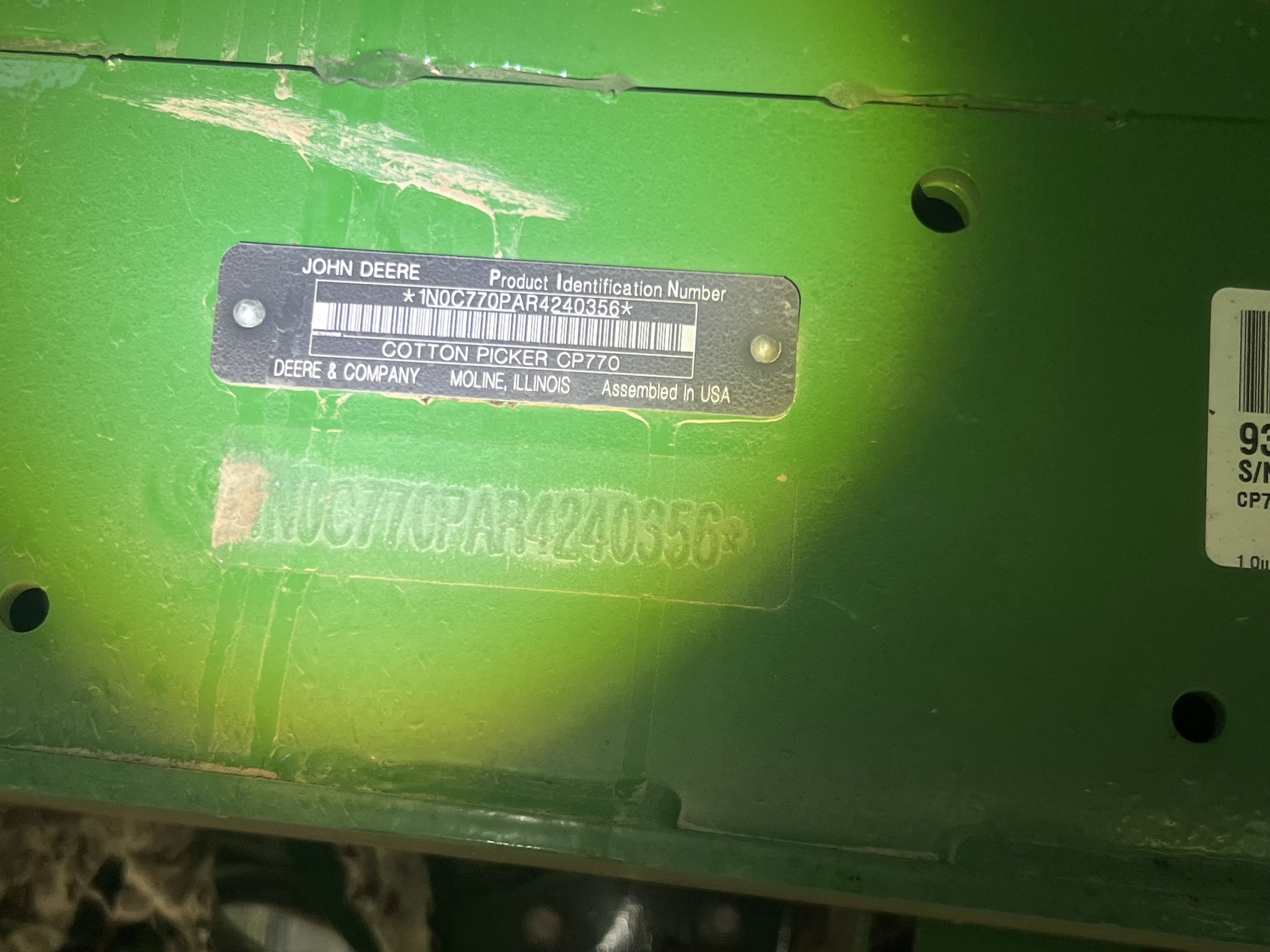 2024 John Deere CP770 Cotton Equipment