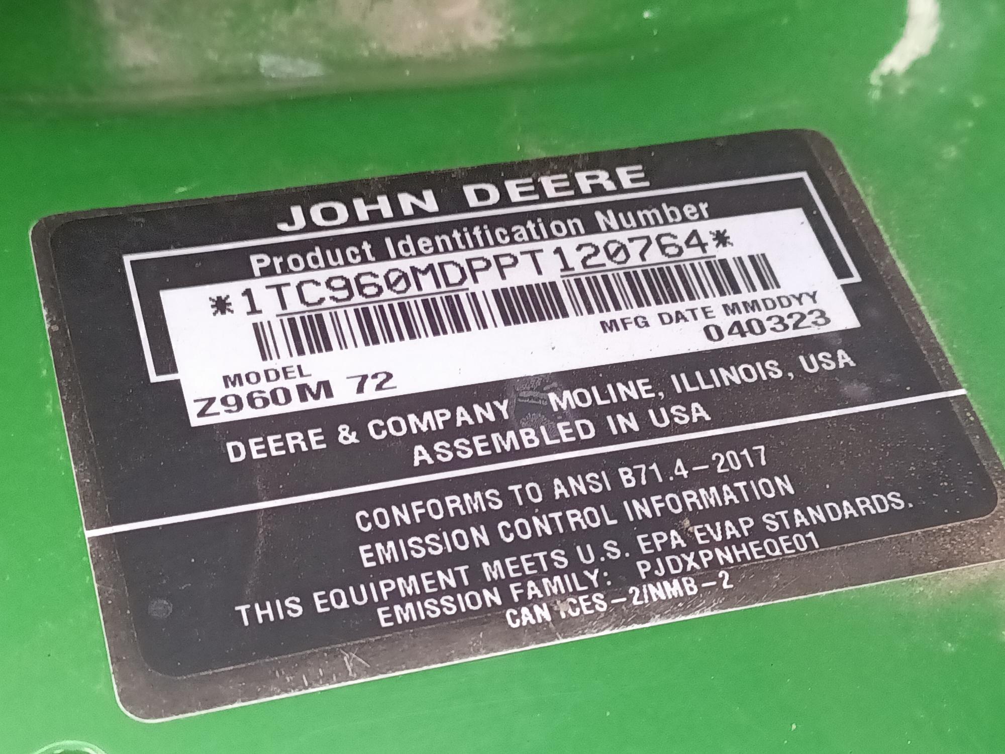 2023 John Deere Z960M Lawn Mower