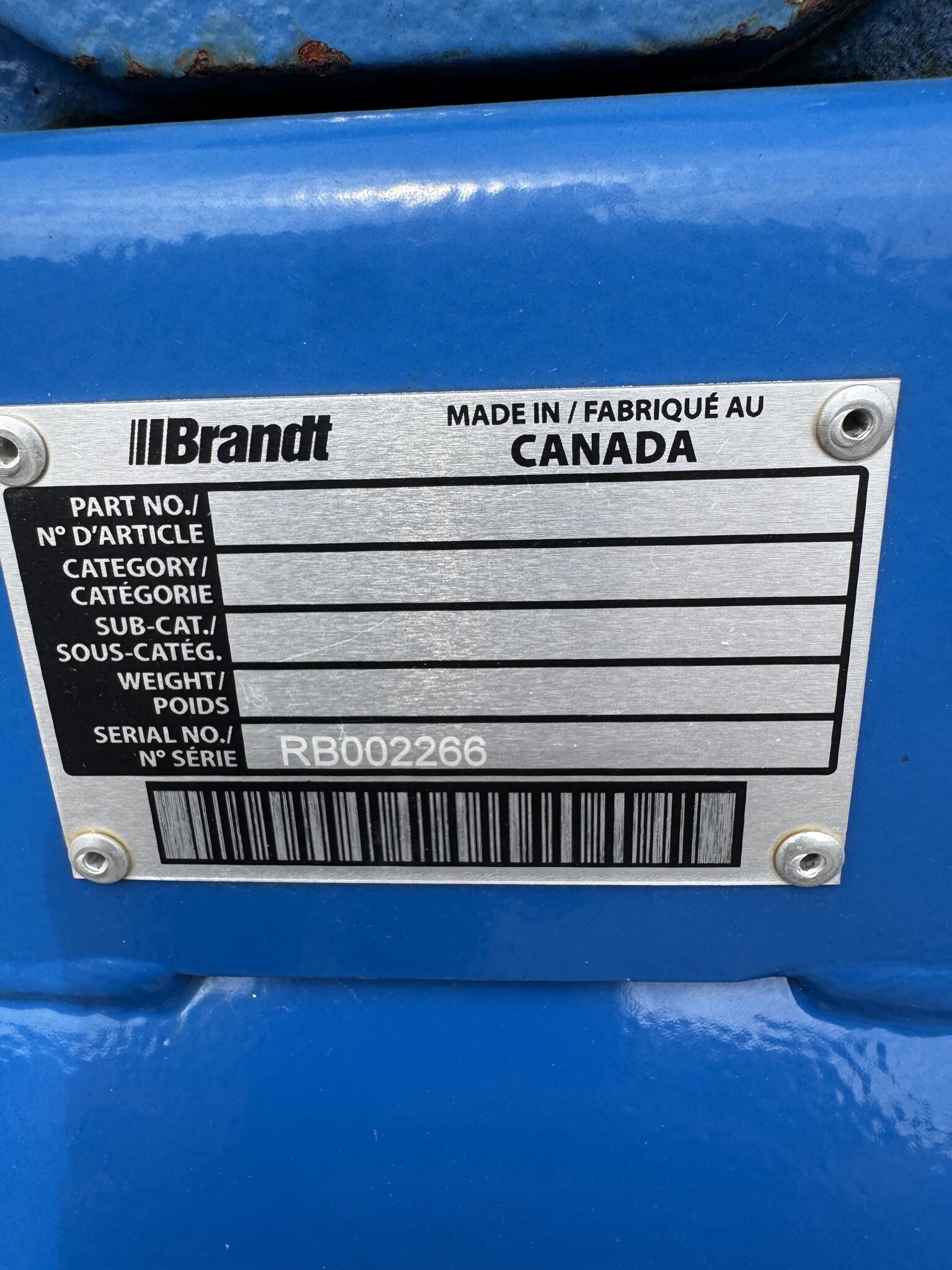 2024 Brandt 1037SC Augers and Conveyor