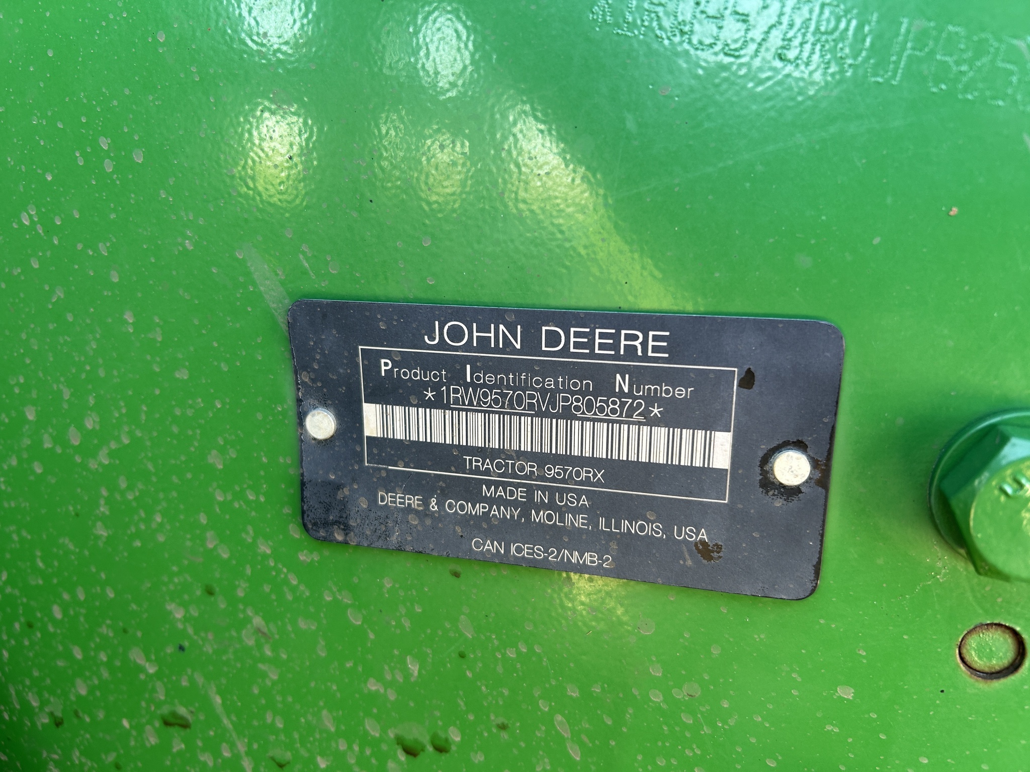 2018 John Deere 9570RX Tractor