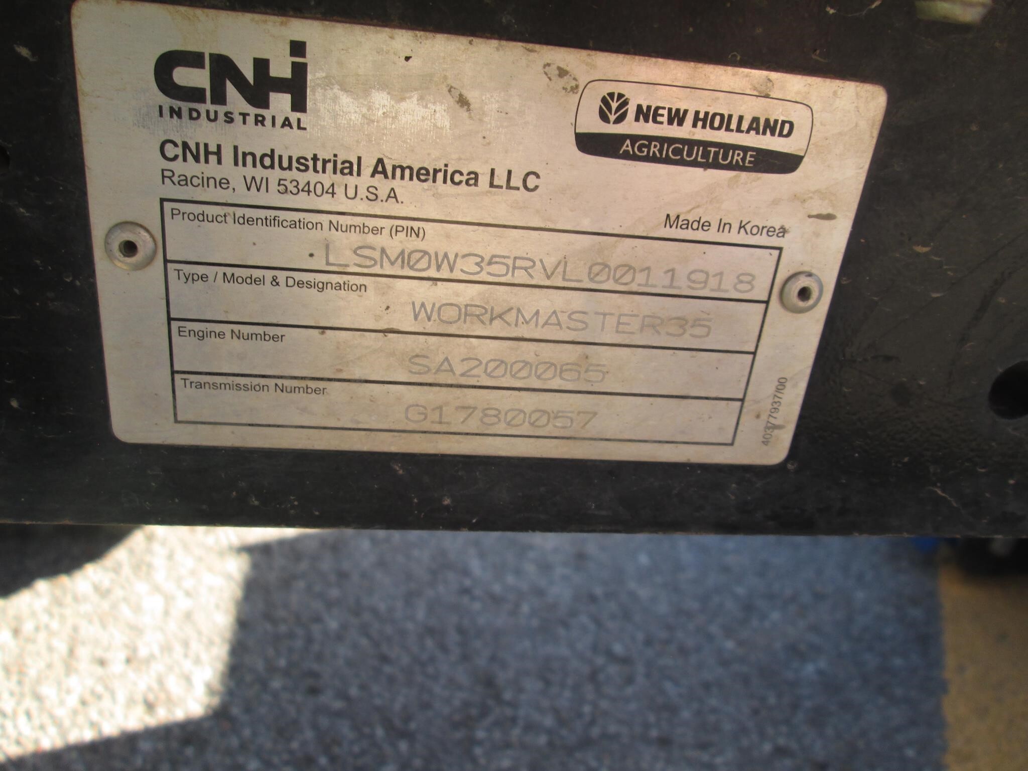 2021 New Holland Workmaster 35 Tractor