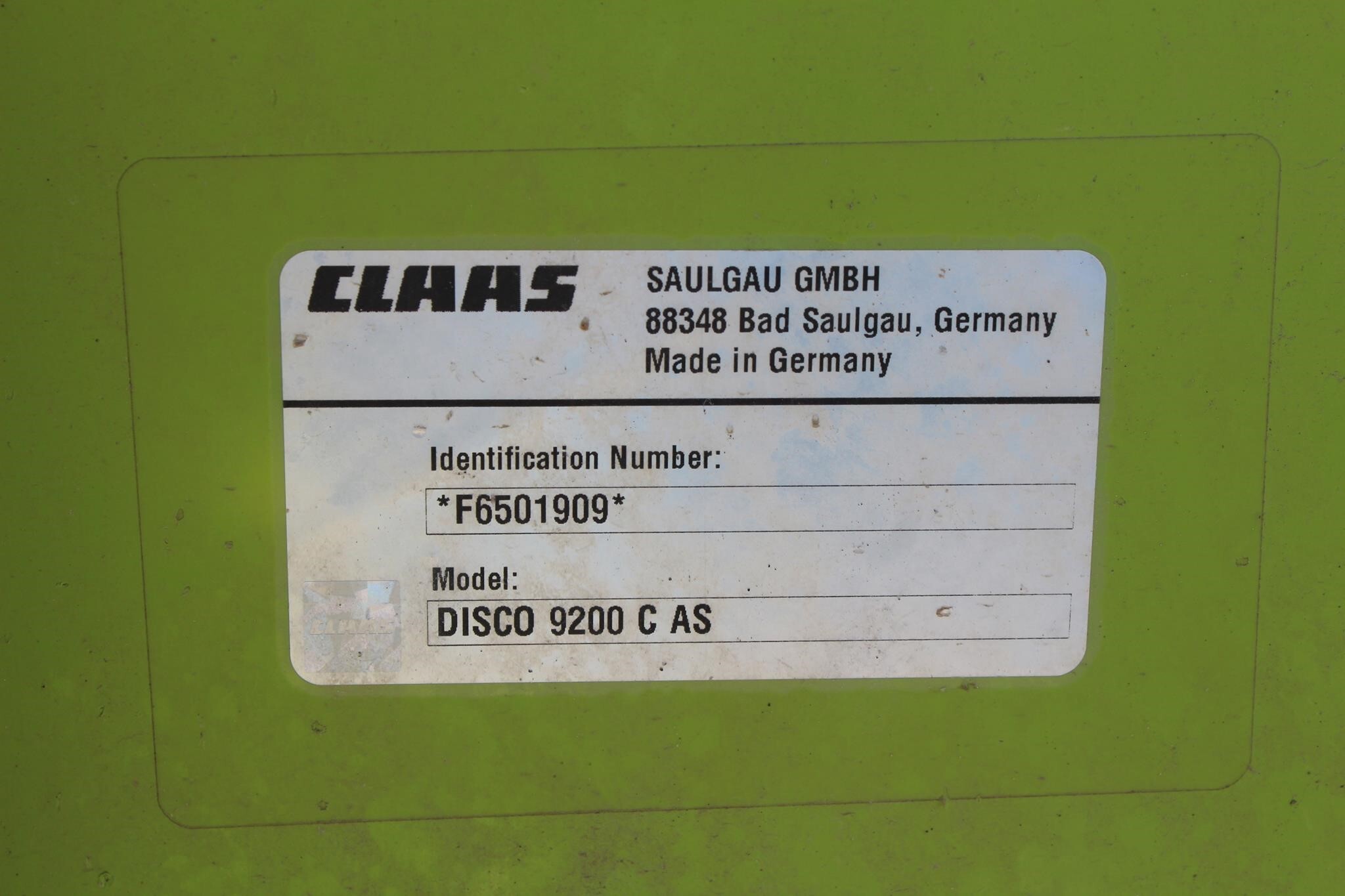 2022 Claas Disco 9200C AS Mower Conditioner