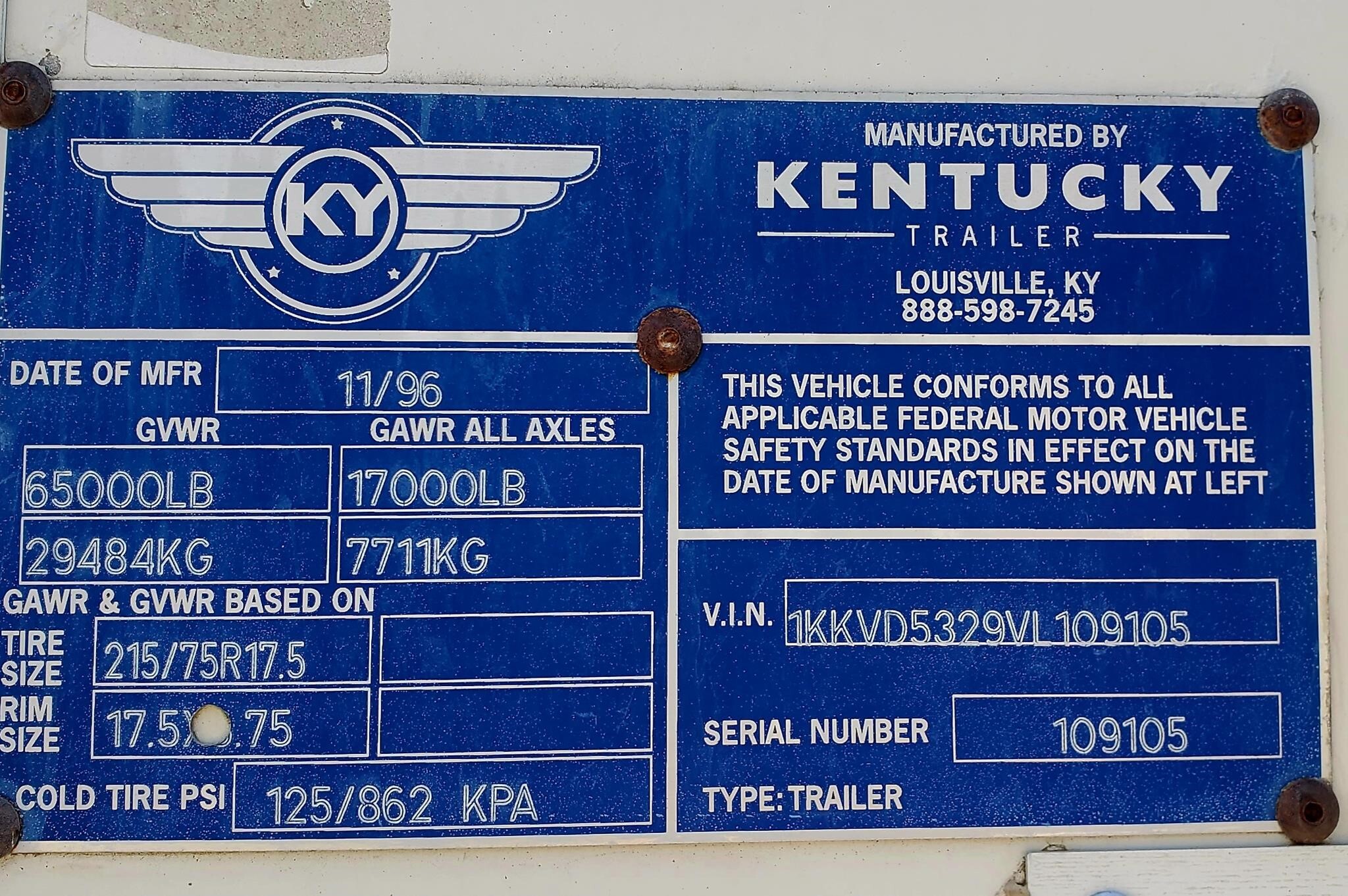 1997 Kentucky 53FT Box Trucks/Trailer