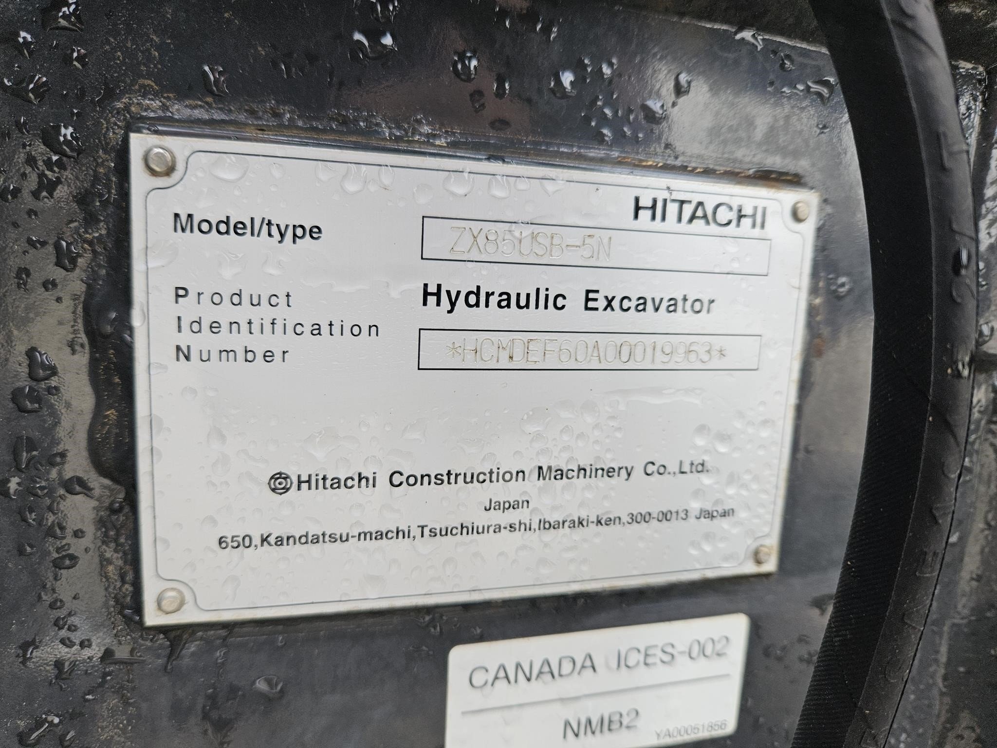 2018 Hitachi ZX85USB-5 Excavator