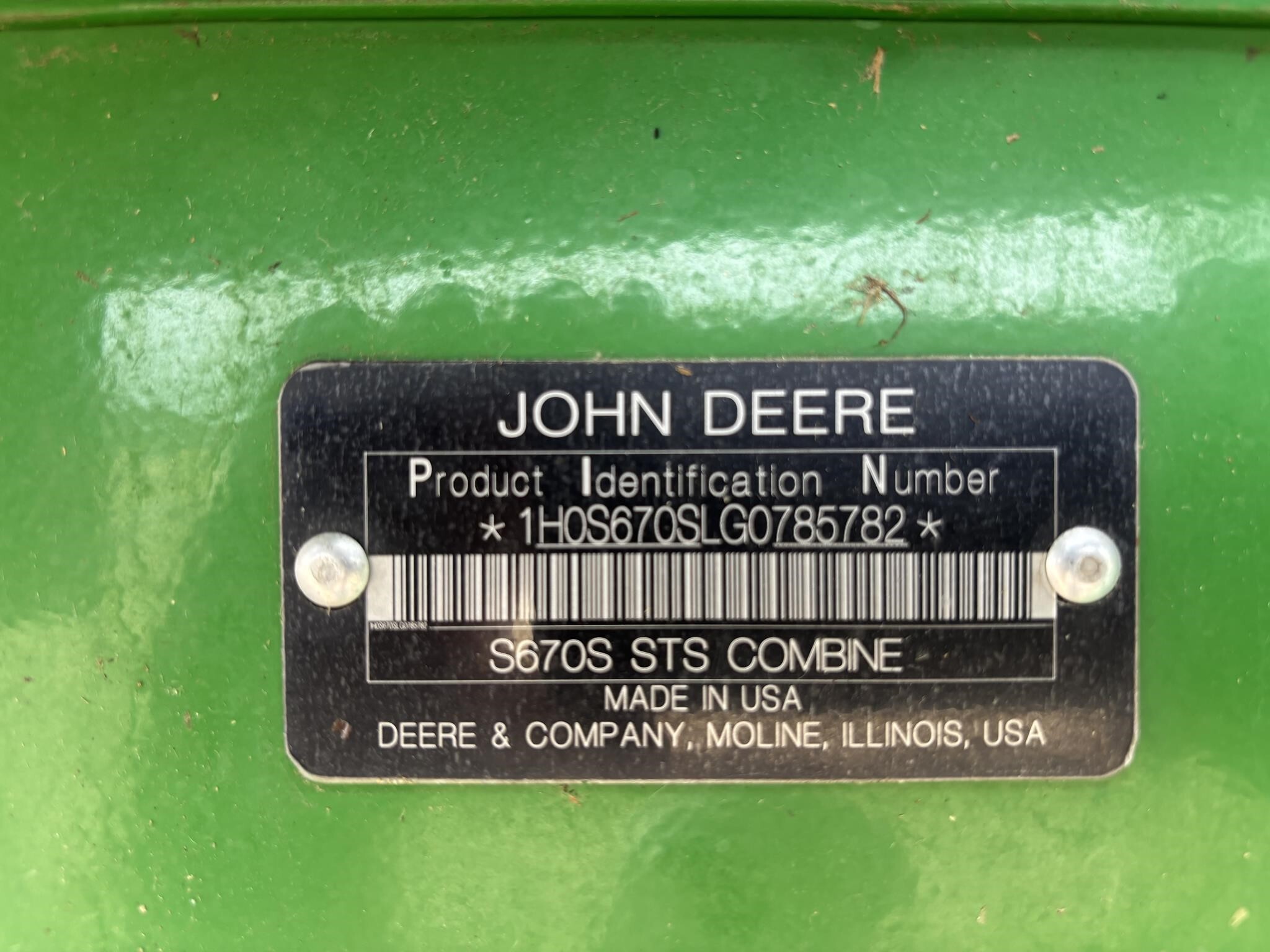 2016 John Deere S670 Combine