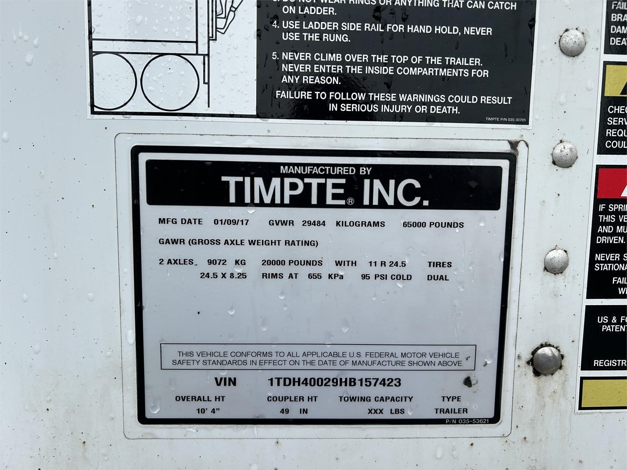 2017 Timpte Super Hopper Grain Trailer