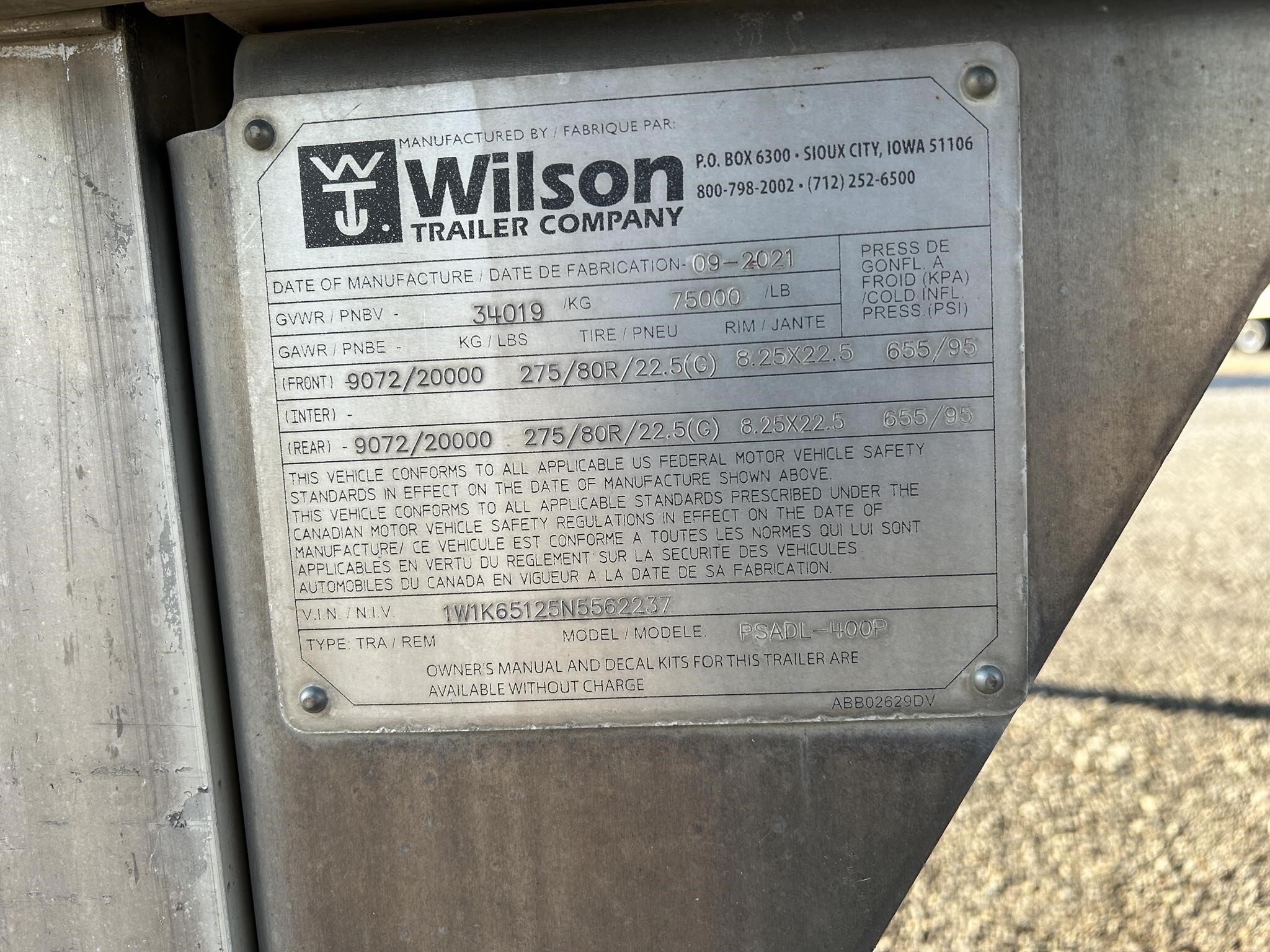 2022 Wilson PSADL-400P Livestock Trailer