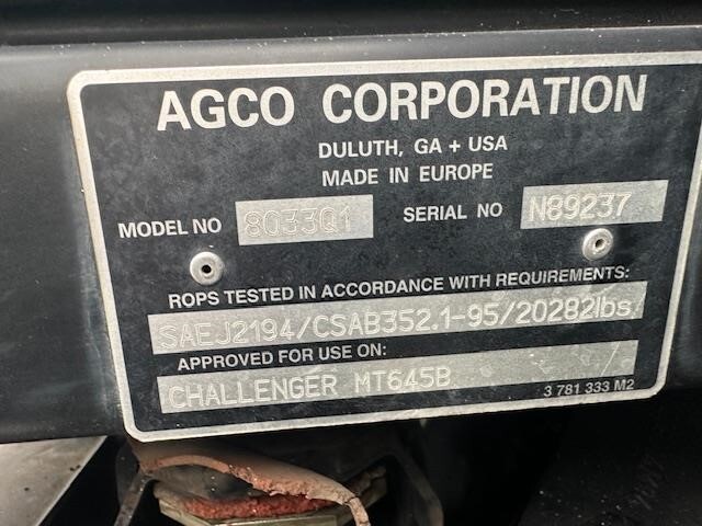  Challenger MT645B Tractor