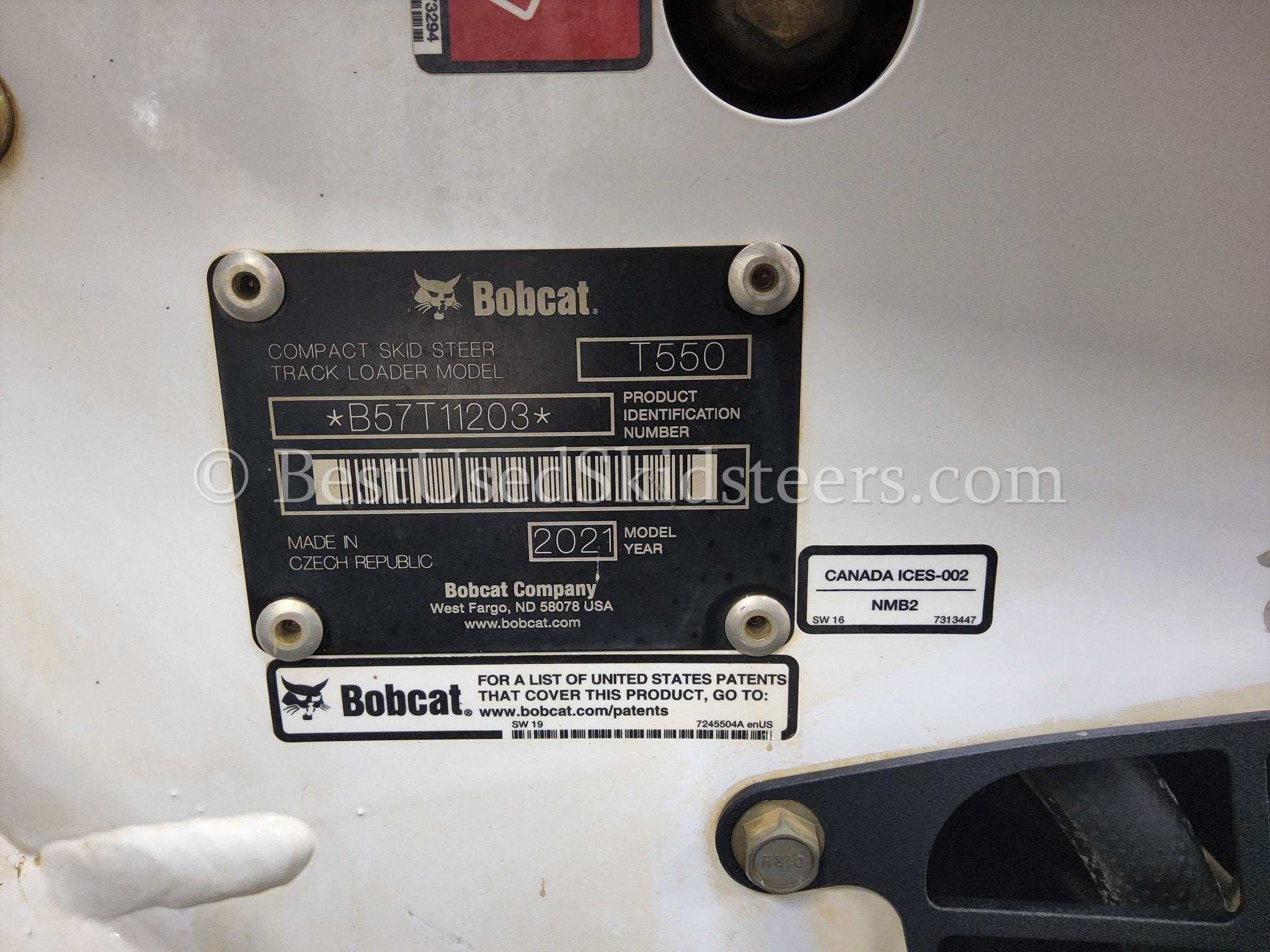 2021 Bobcat T550 Skid Steer