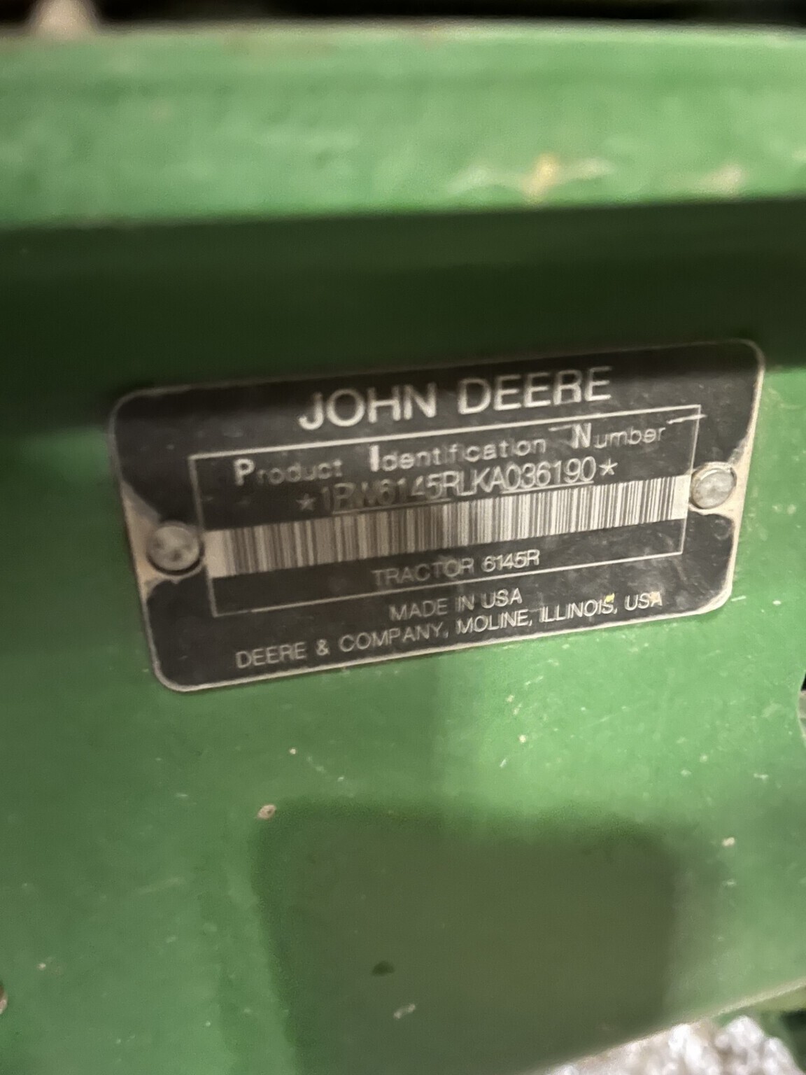 2019 John Deere 6145R Tractor