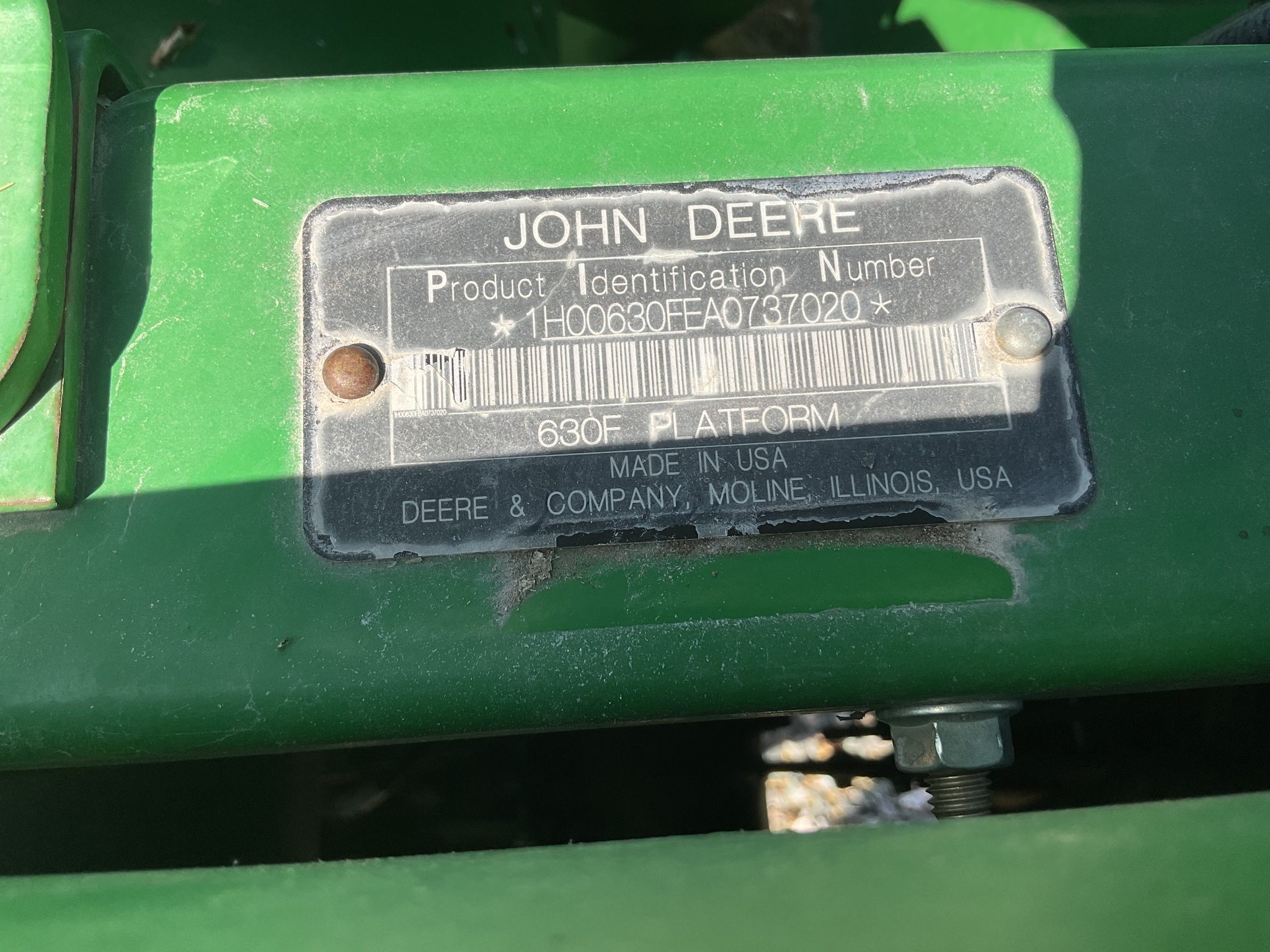 2010 John Deere 630F Platform
