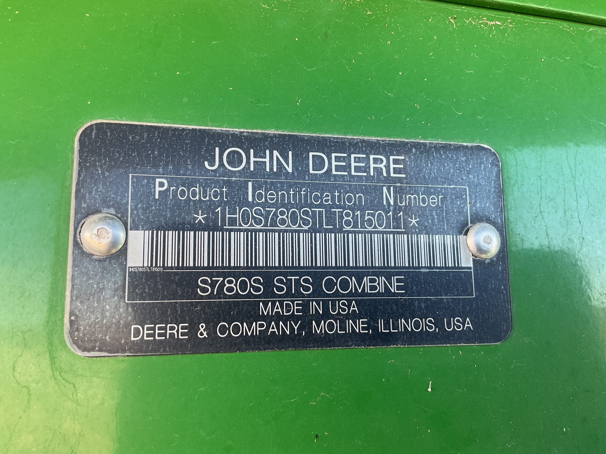 2021 John Deere S780 Combine
