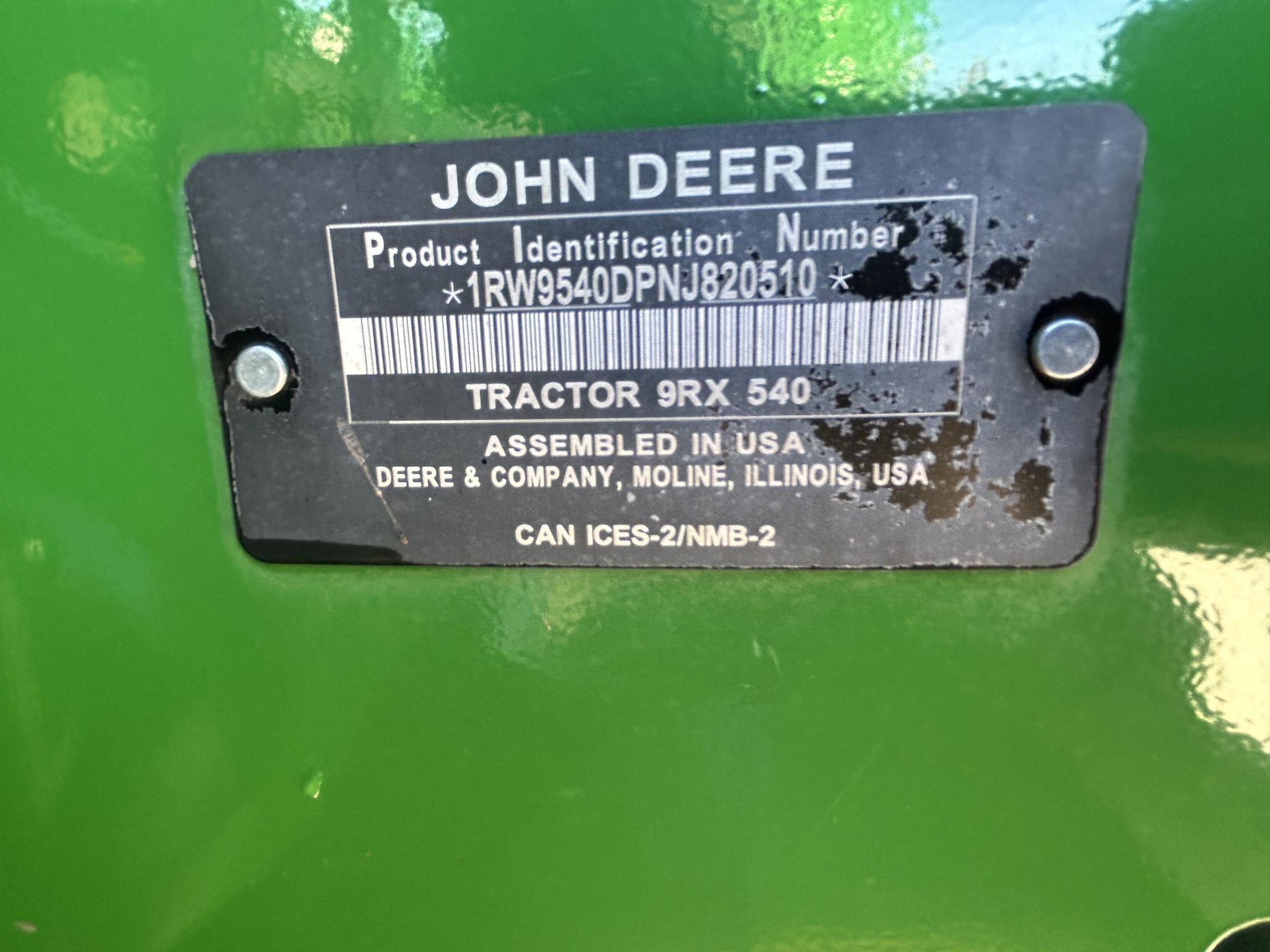 2022 John Deere 9RX 540 Tractor