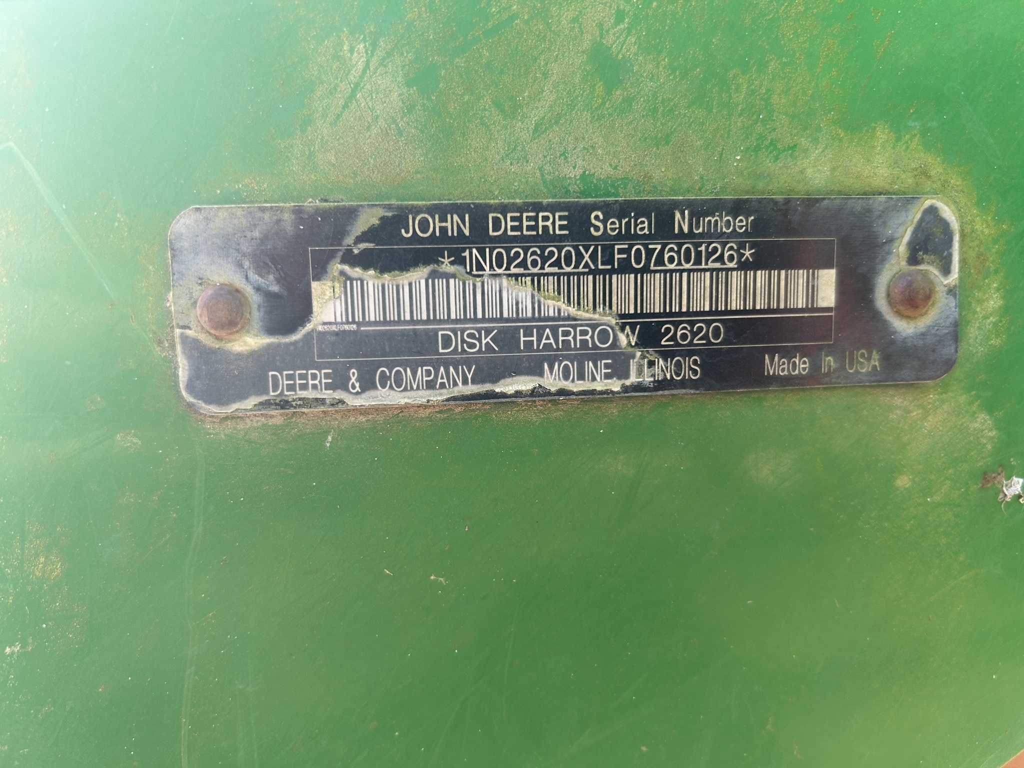 2015 John Deere 2620 Disk