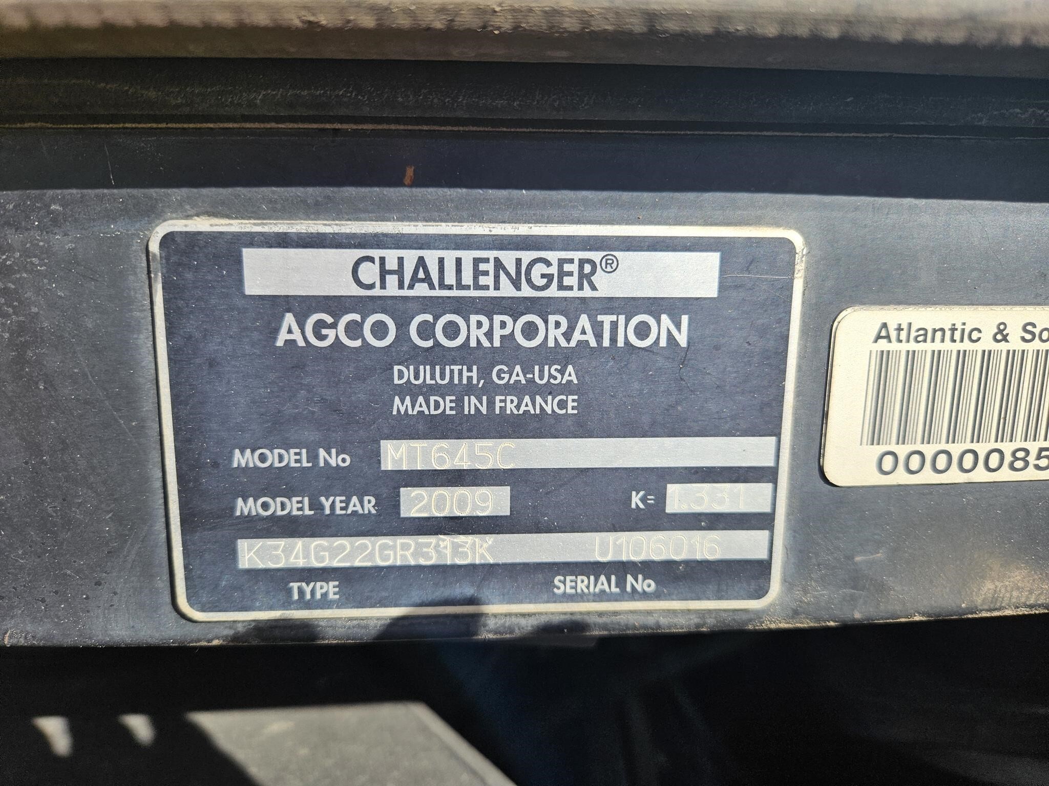 2010 Challenger MT645C Tractor