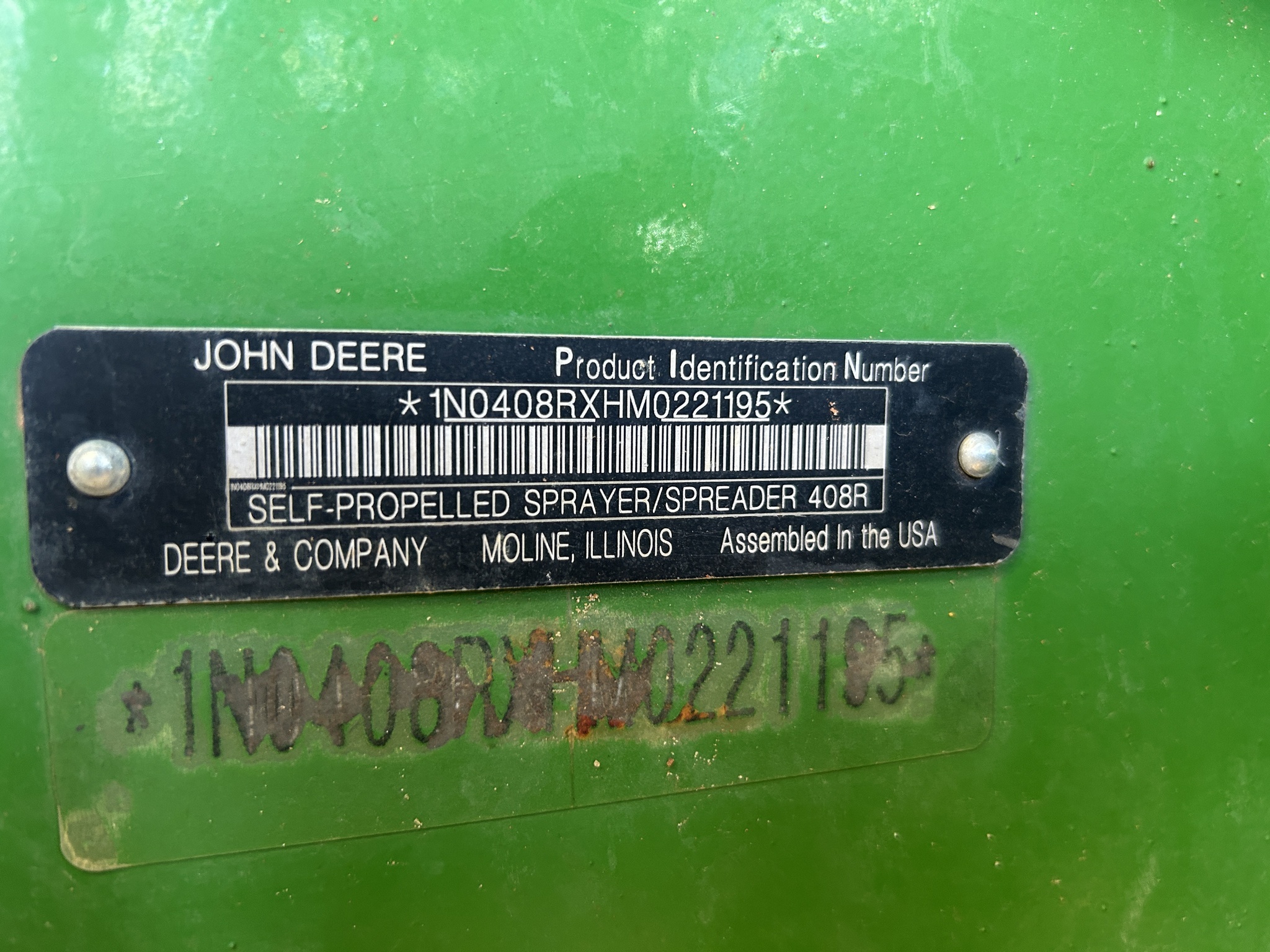 2022 John Deere 408R Self-Propelled Sprayer