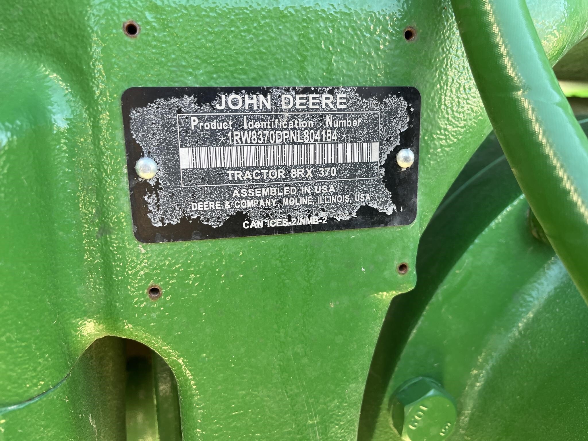 2022 John Deere 8RX 370 Tractor