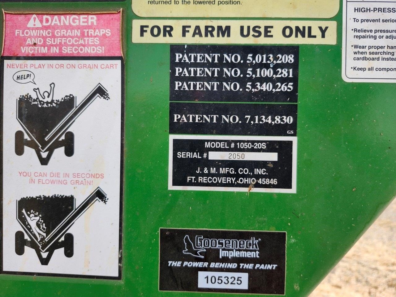 2020 J&M 1050-20S Grain Cart