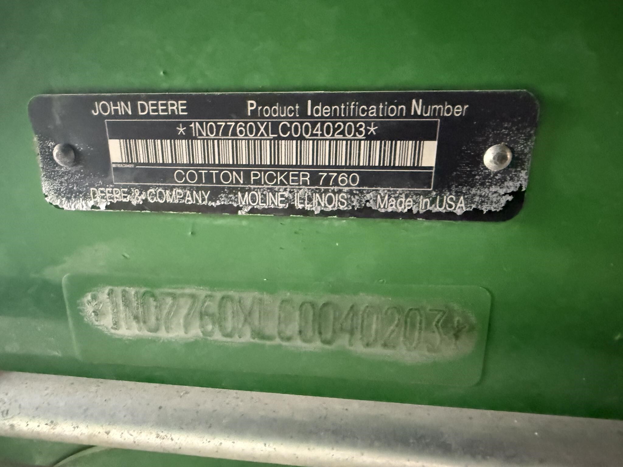 2012 John Deere 7760 Cotton Equipment