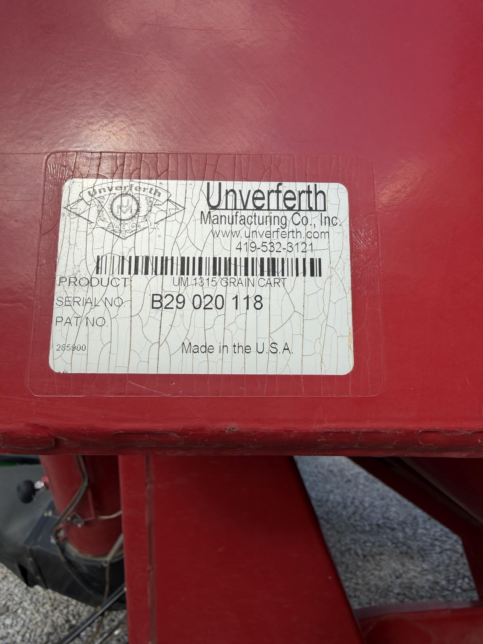 2012 Unverferth 1315 Grain Cart