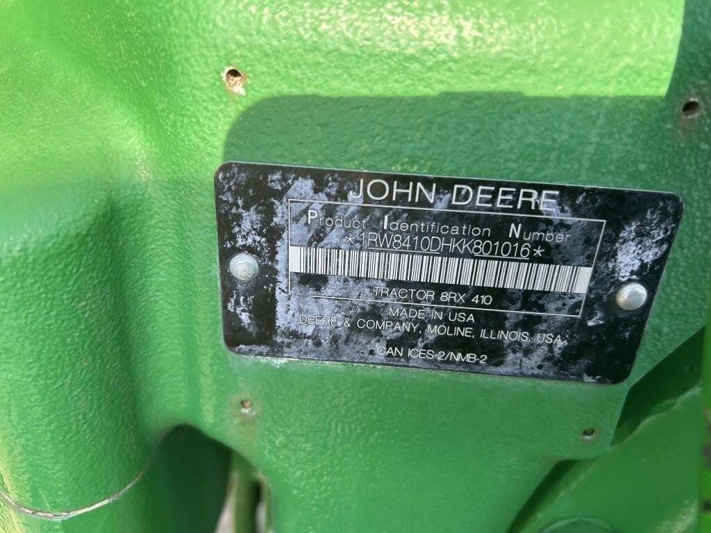 2019 John Deere 8RX 410 Tractor