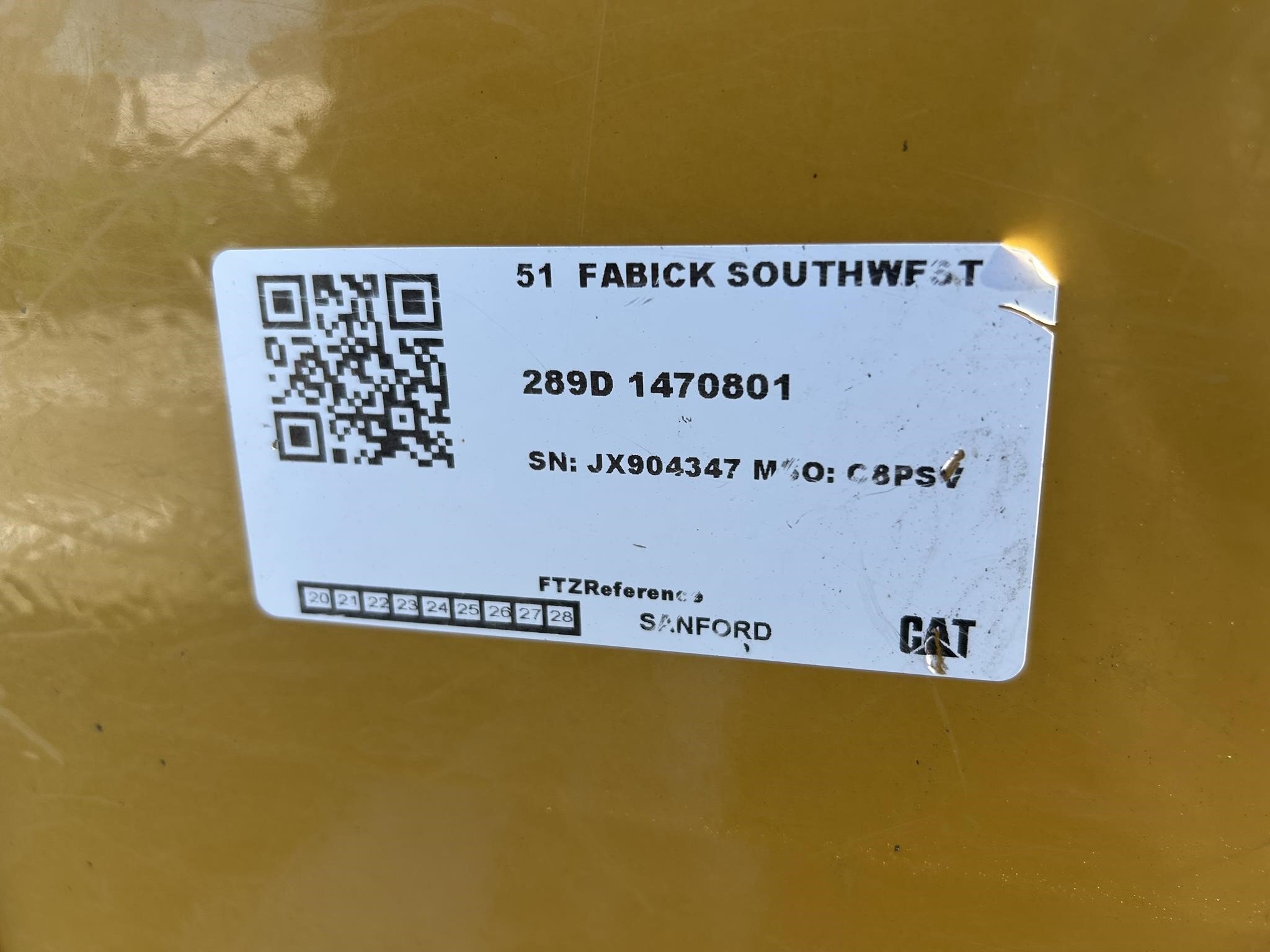 2020 Caterpillar 289D3 Skid Steer