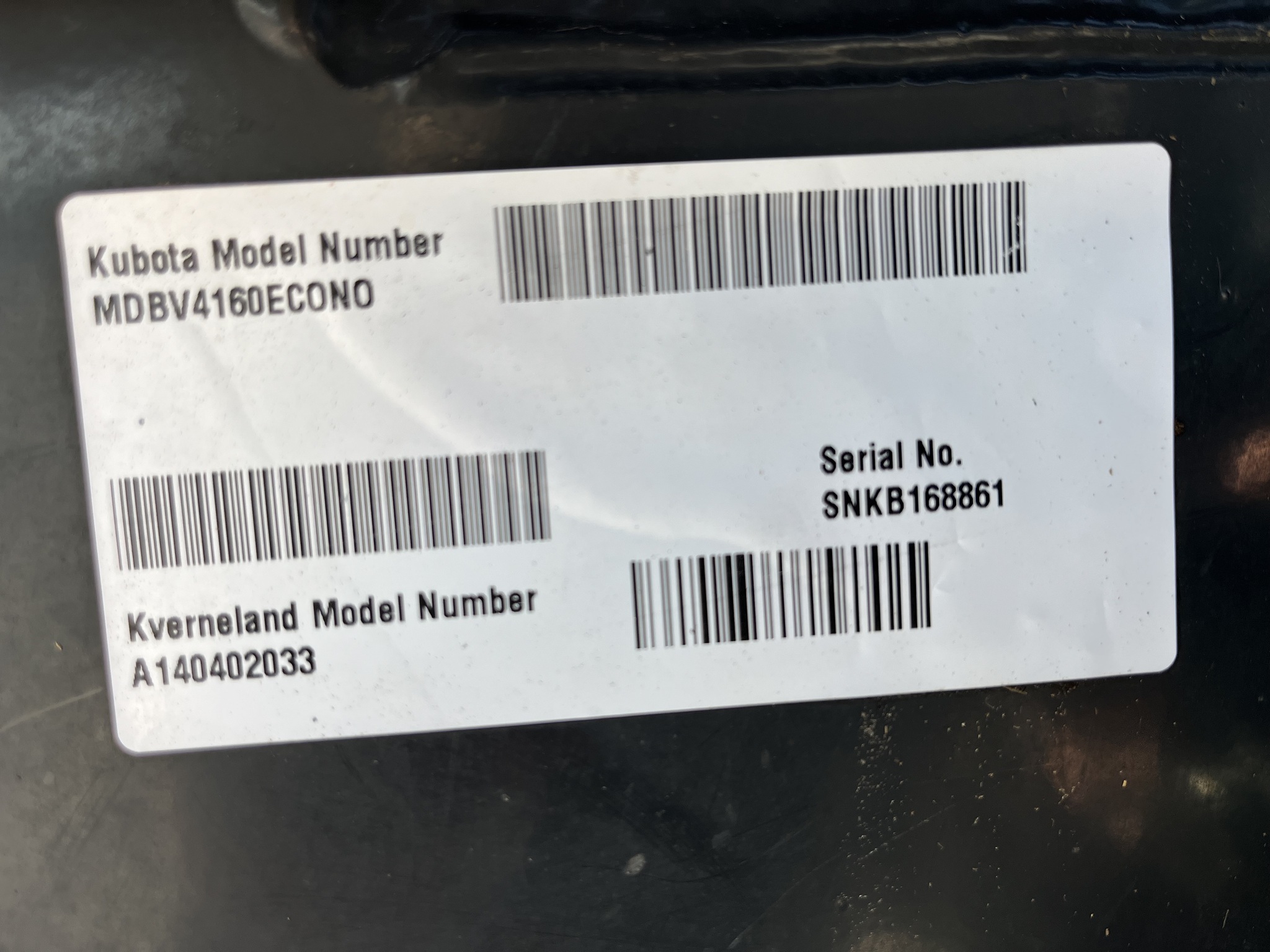 2017 Kubota BV4160E Round Baler