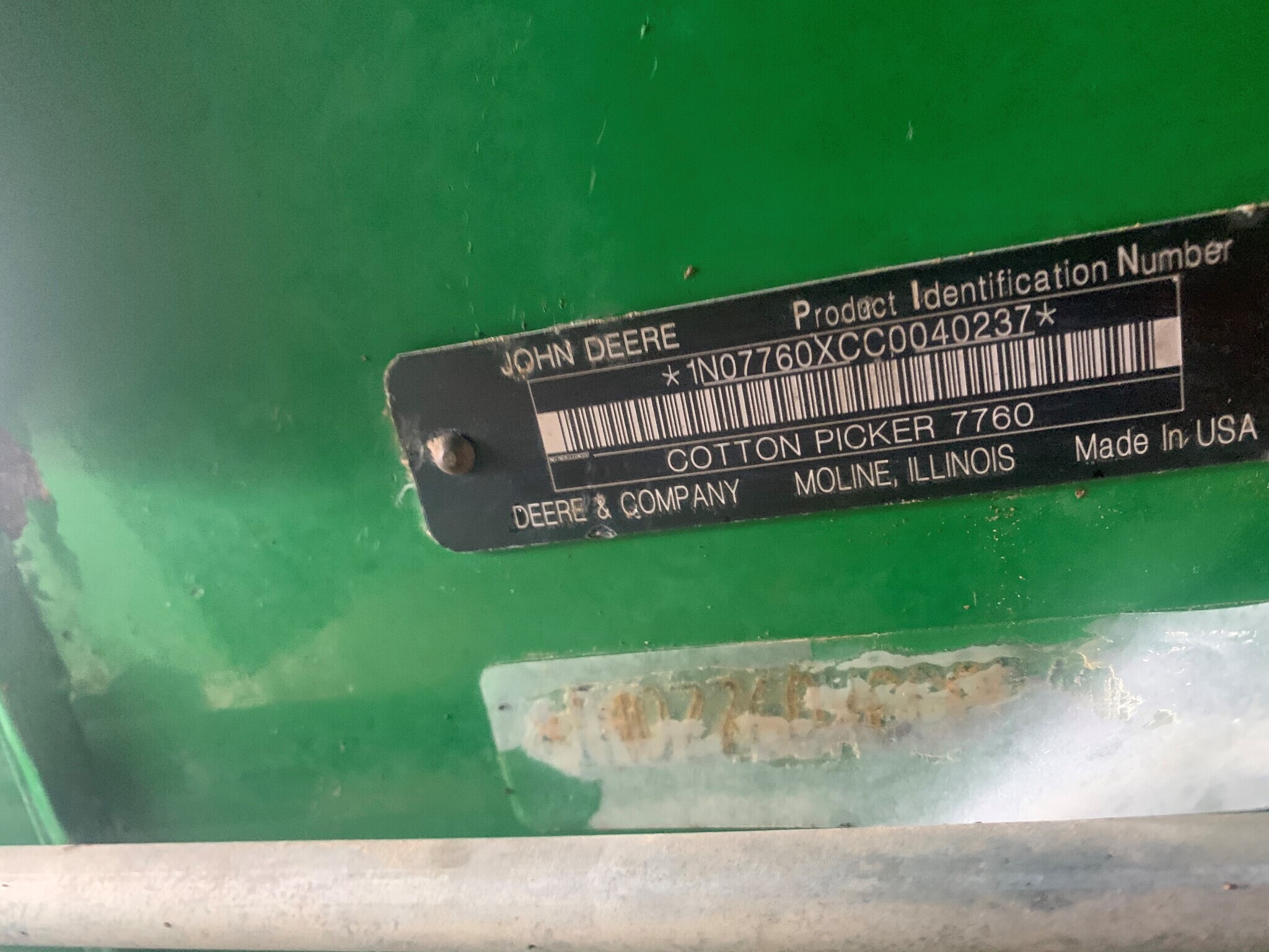 2012 John Deere 7760 Cotton Equipment