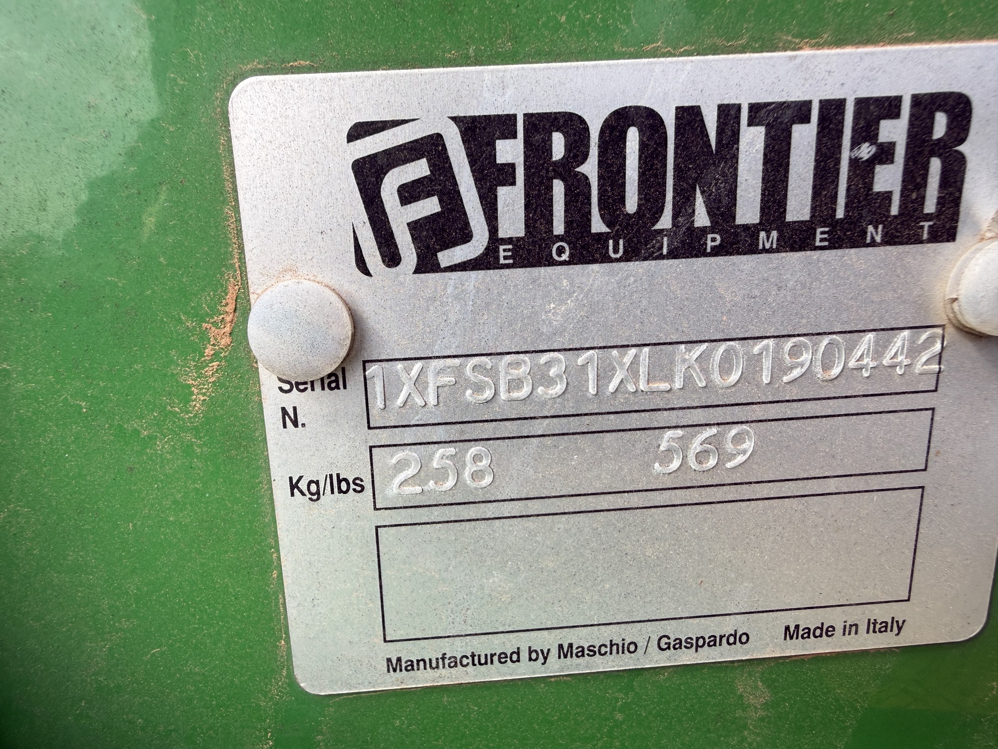 2019 Frontier SB3107 Sickle Mower