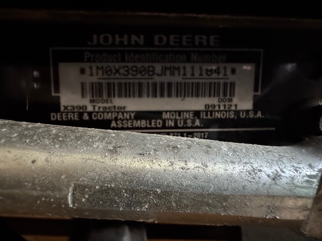 2021 John Deere X390 Lawn Mower
