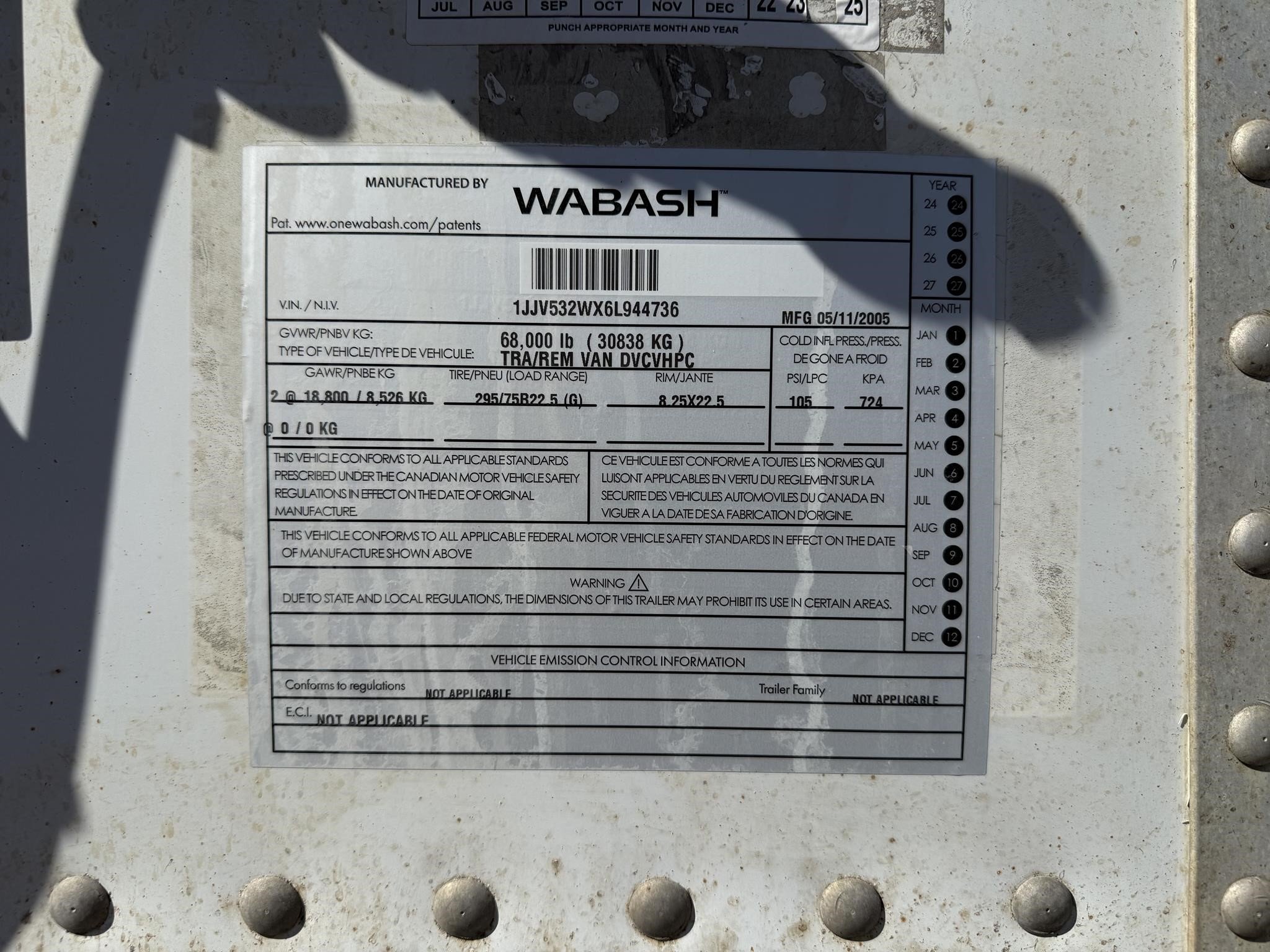 2006 Wabash 53 FT DRY VAN Box Trucks/Trailer