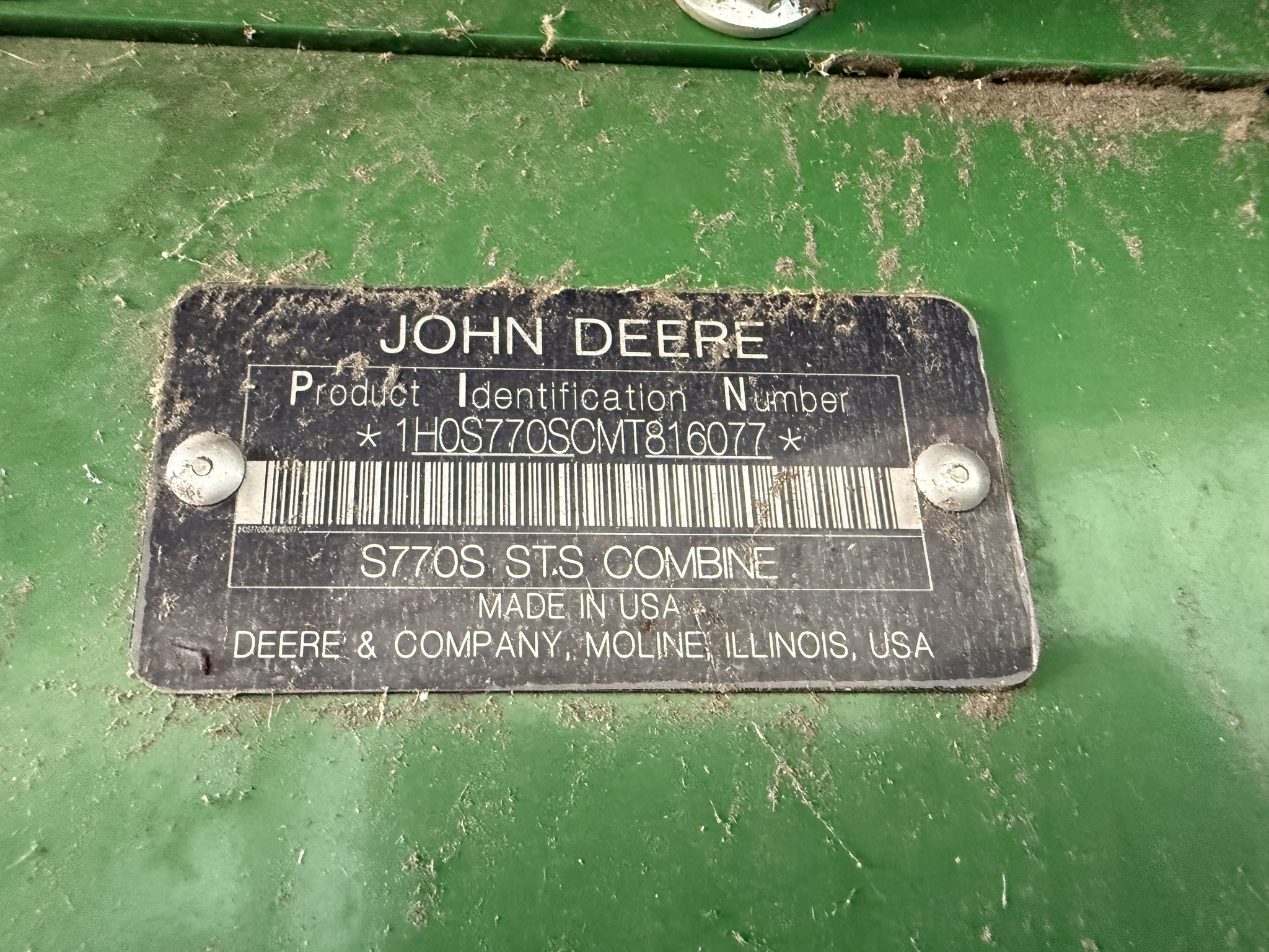 2021 John Deere S770 Combine