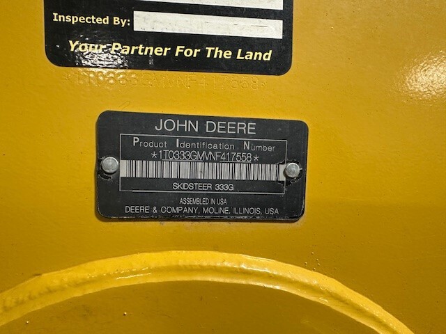 2022 Deere 333G Skid Steer