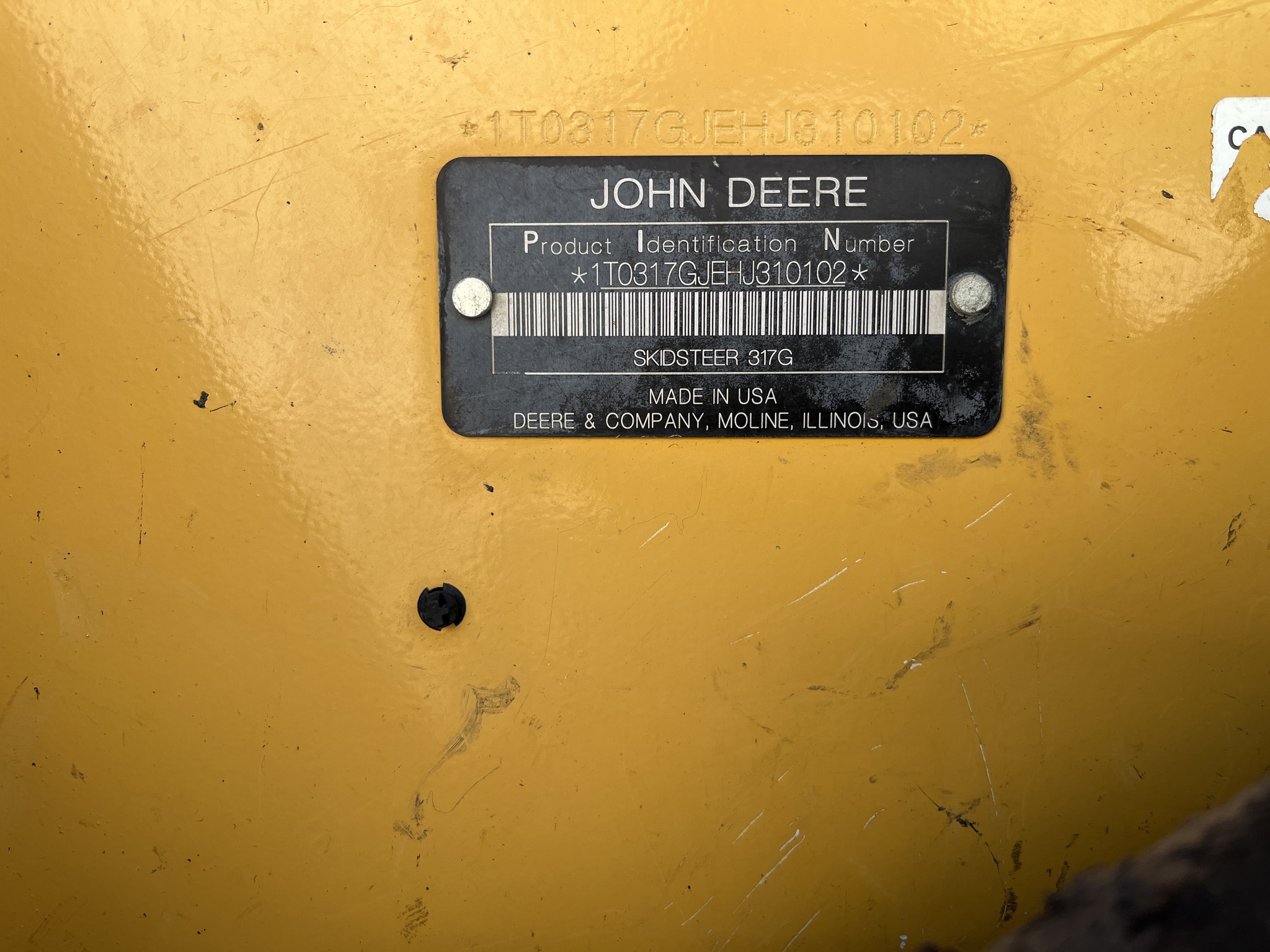 2017 Deere 317G Skid Steer
